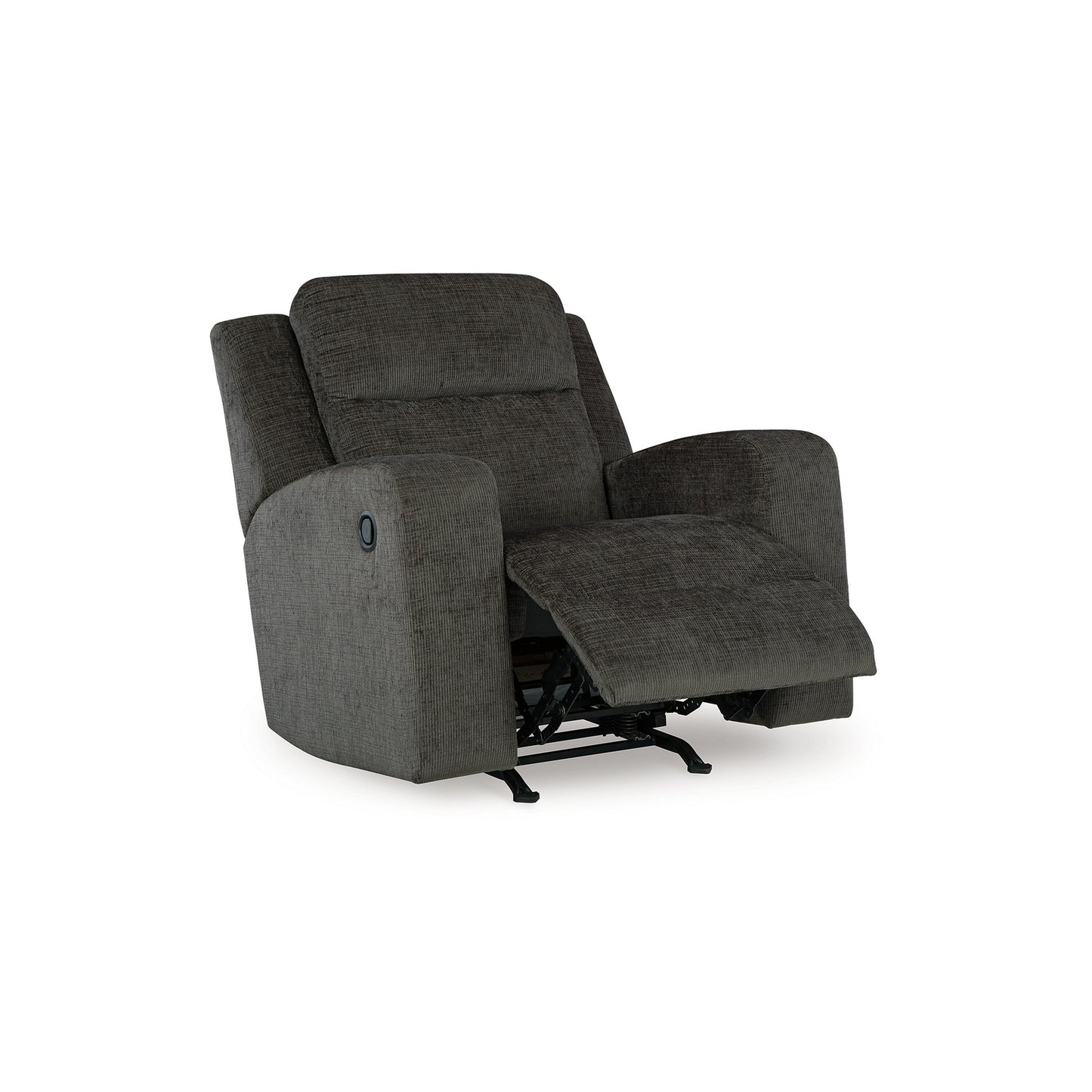 Damon Manual Rocker Recliner Chair, Plush Soft Dark Gray Polyester