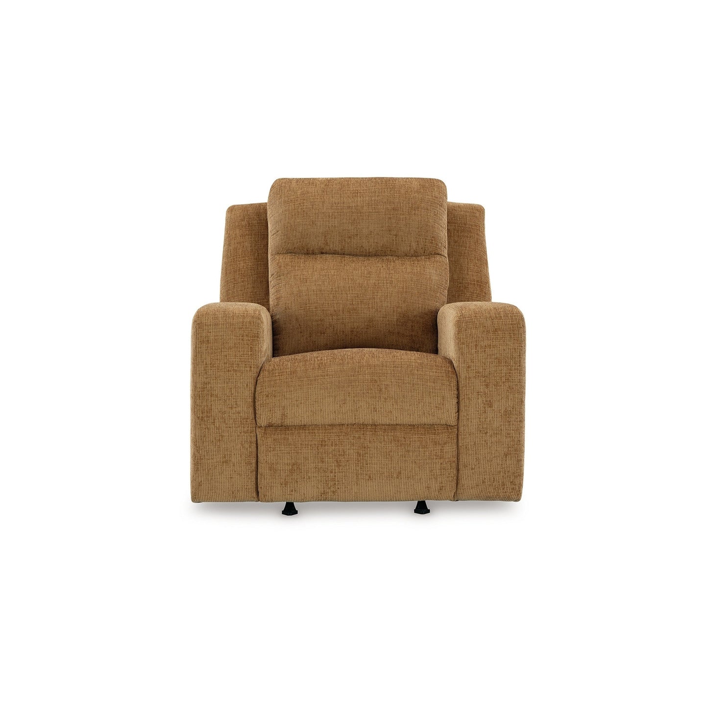 Damon Manual Rocker Recliner Chair, Soft Plush Camel Brown Polyester