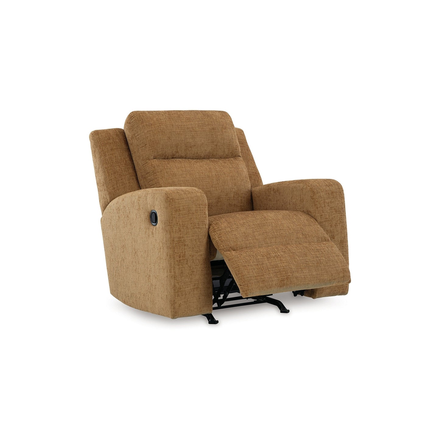Damon Manual Rocker Recliner Chair, Soft Plush Camel Brown Polyester
