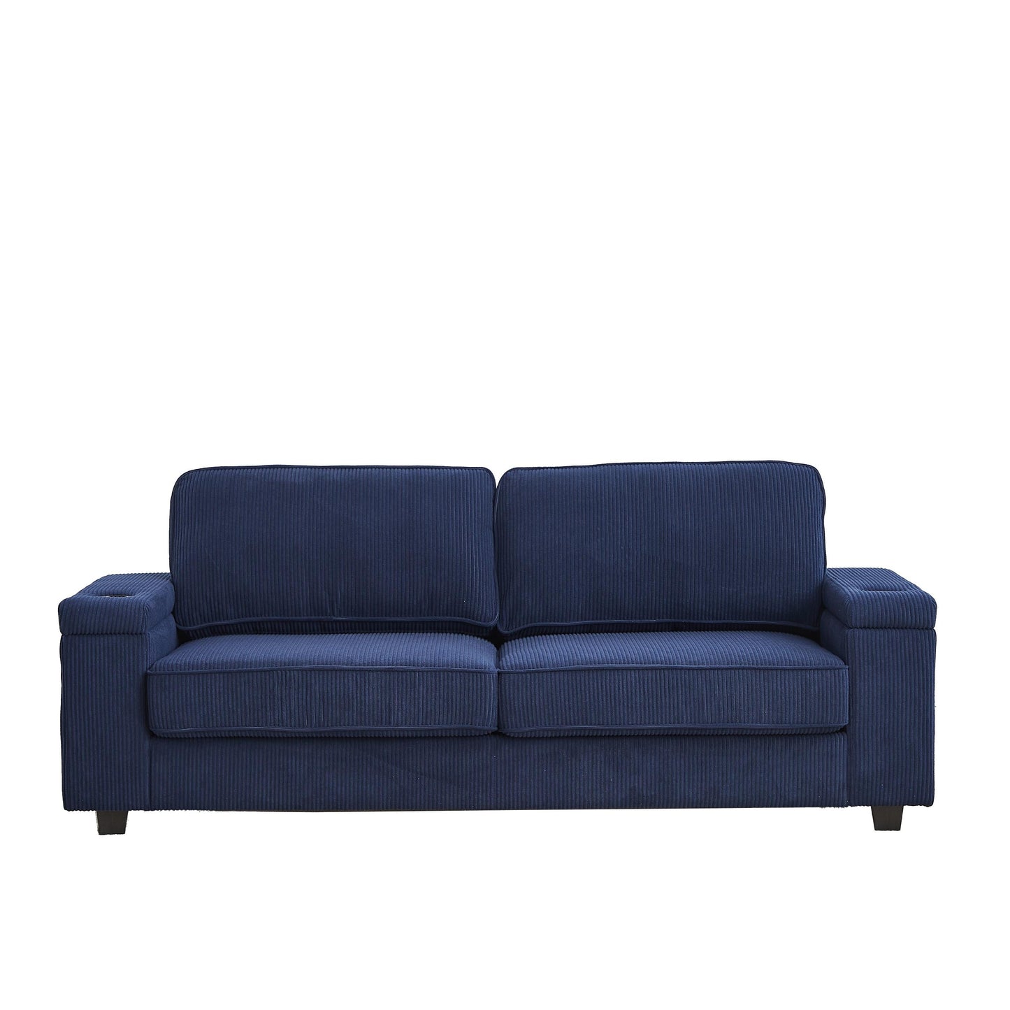 Deep Seat 86.5 Sofa with Storage, USB Charging, and Cup Holders - Comfortable Corduroy Couch