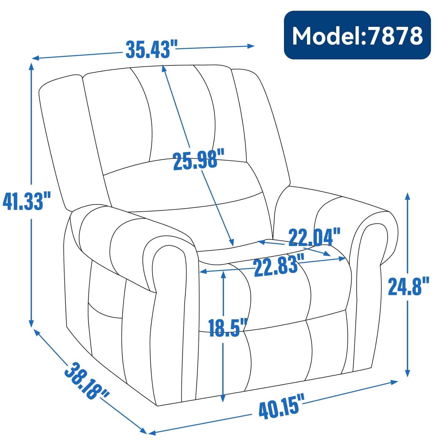 Dual Motor Power Lift Genuine Leather Recliner Chair with Heat Massage and USB Ports