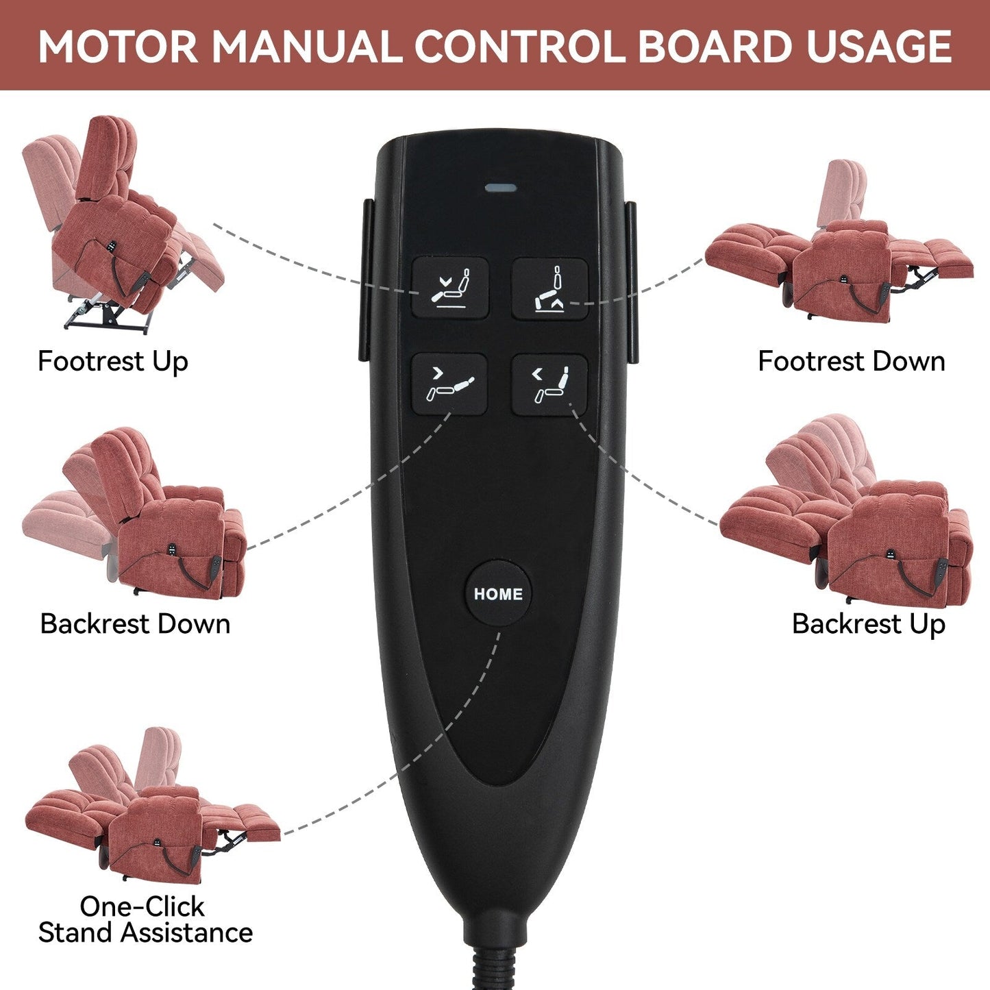 Dual Motor Power Lift Recliner Chair with Heat Massage,Infinite Position