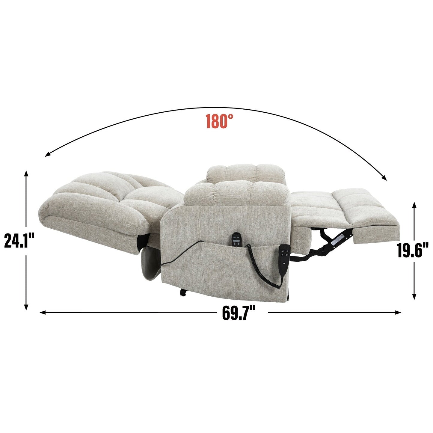 Dual Motor Power Lift Recliner Chair with Heat Massage,Infinite Position