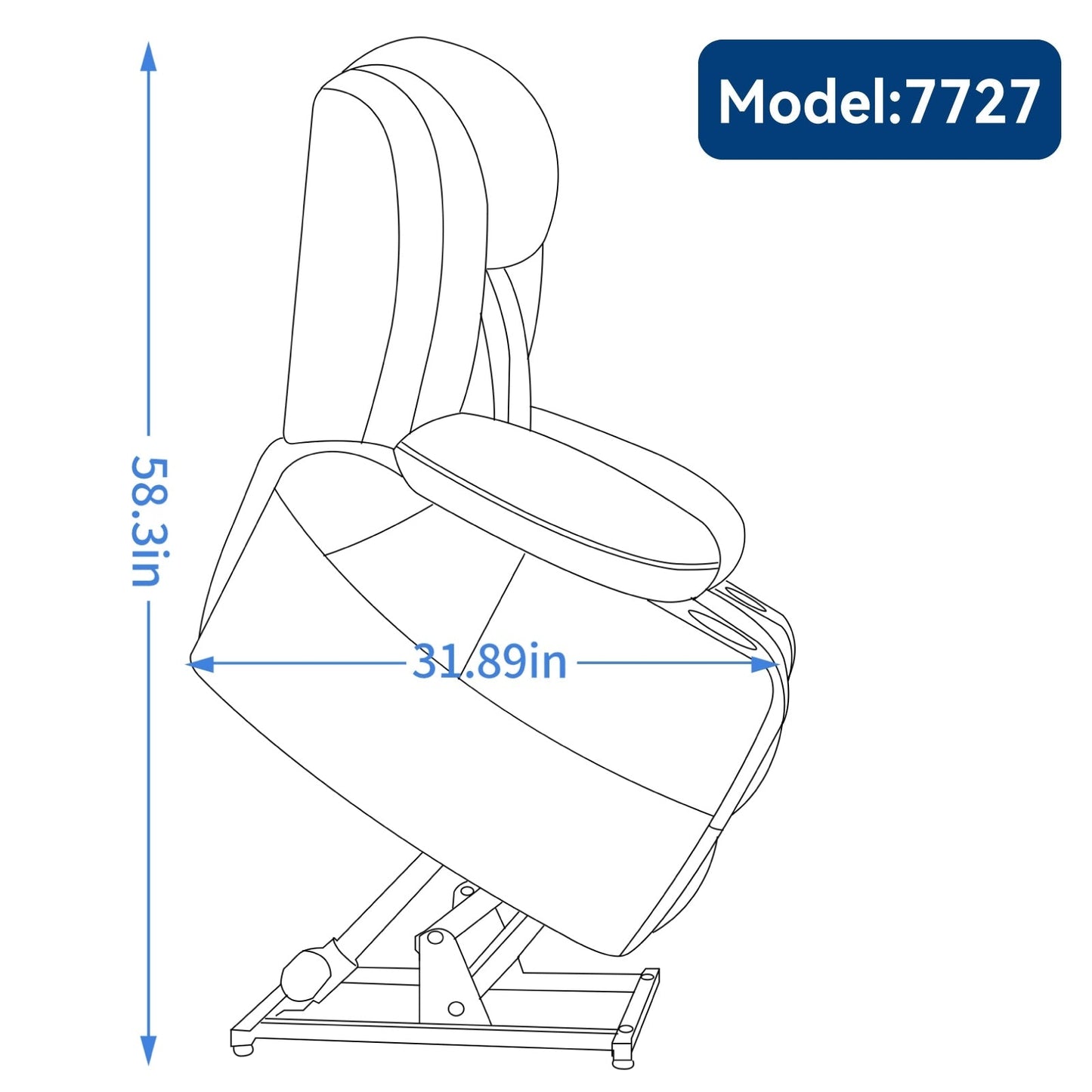 Dual Motor Power Lift Recliner Chair, with 8-Point Massage & Lumbar Heating, Stainless Steel Cup Holders