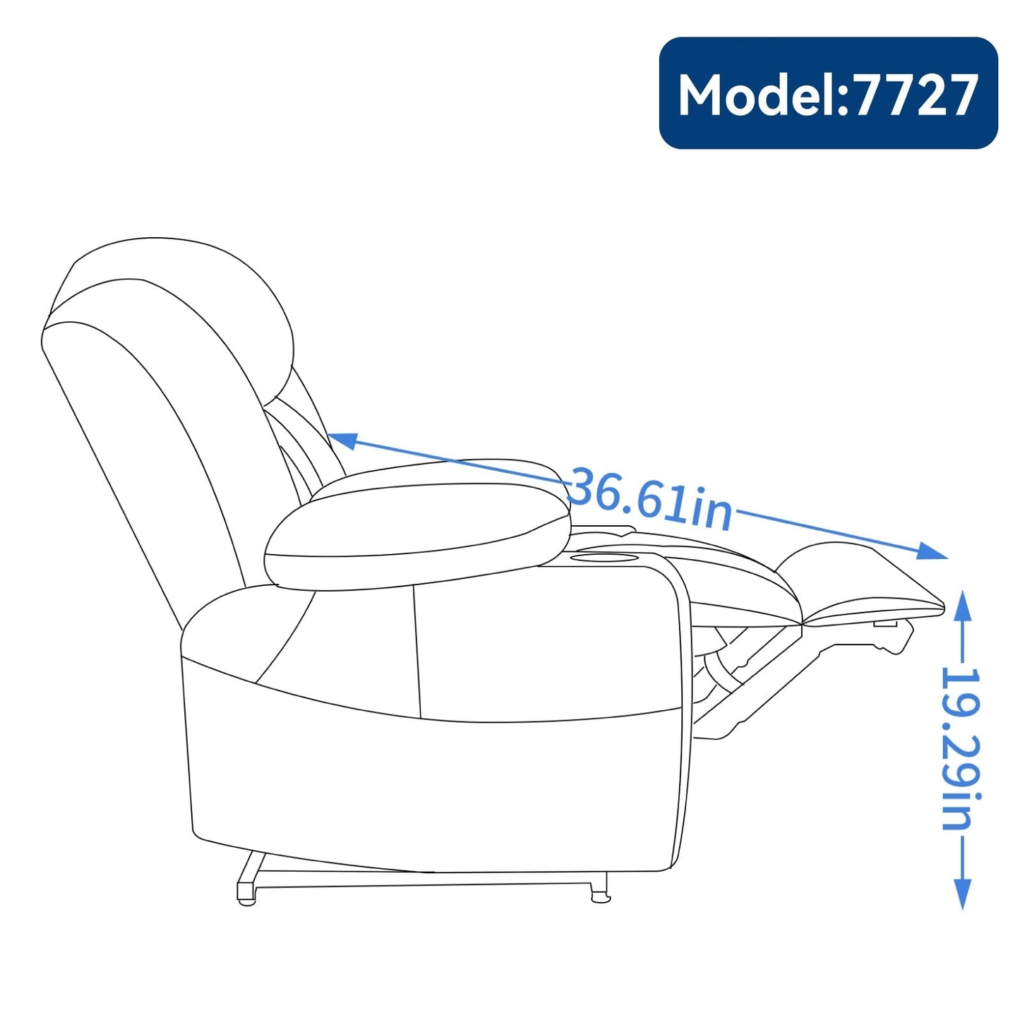 Dual Motor Power Lift Recliner Chair, with 8-Point Massage & Lumbar Heating, Stainless Steel Cup Holders