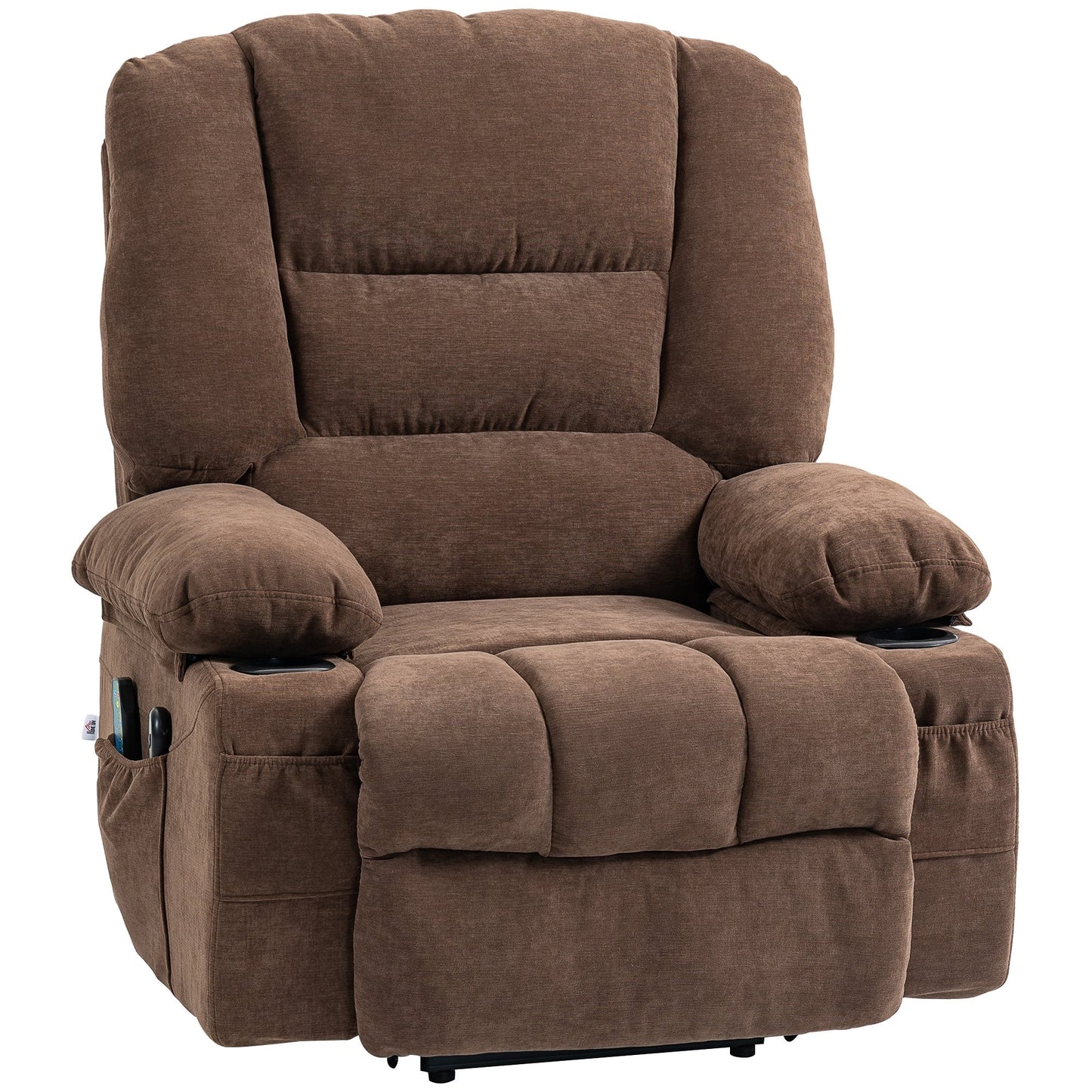 Dual Motor Power Lift Recliner with Massage, Lumbar Heat, USB Charging, and Adjustable Footrest