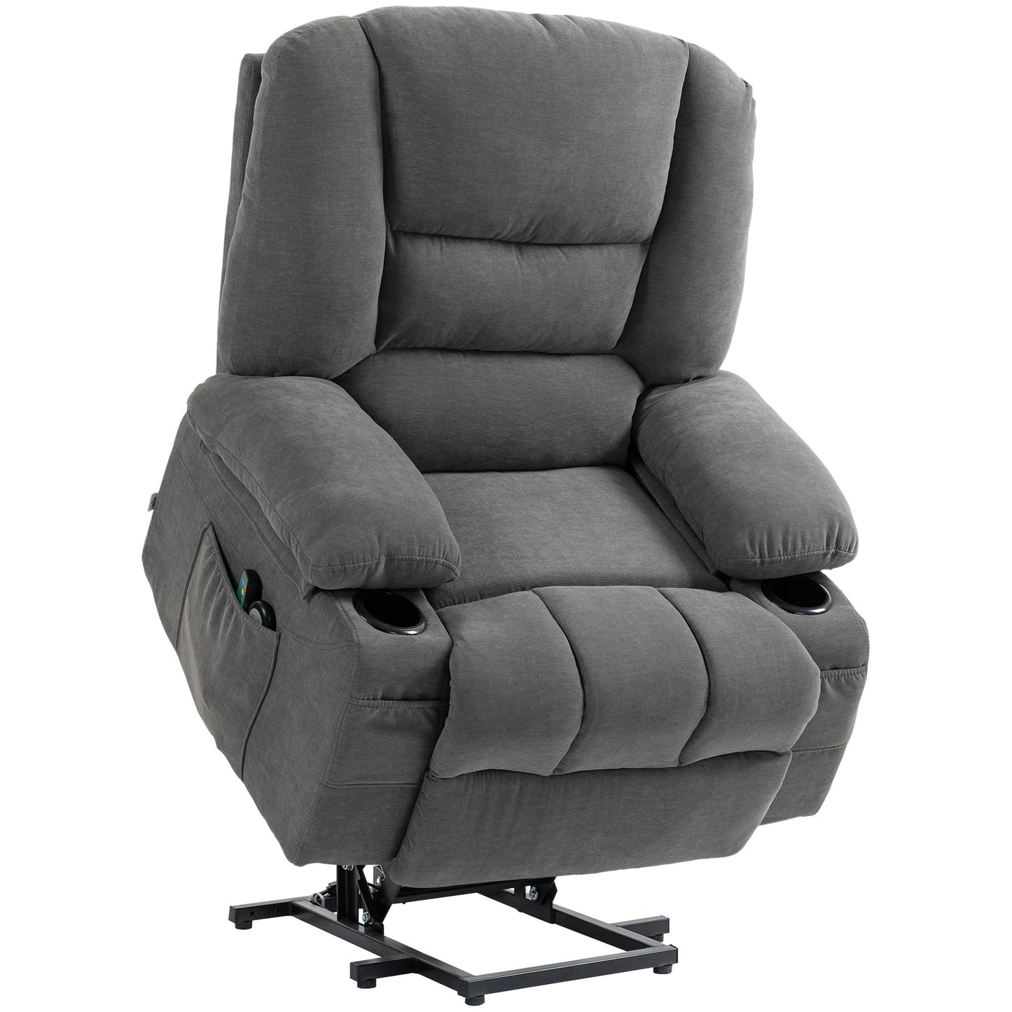 Dual Motor Power Lift Recliner with Massage, Lumbar Heat, USB Charging, and Adjustable Footrest