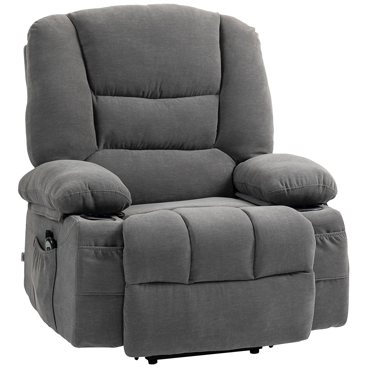 Dual Motor Power Lift Recliner with Massage, Lumbar Heat, USB Charging, and Adjustable Footrest