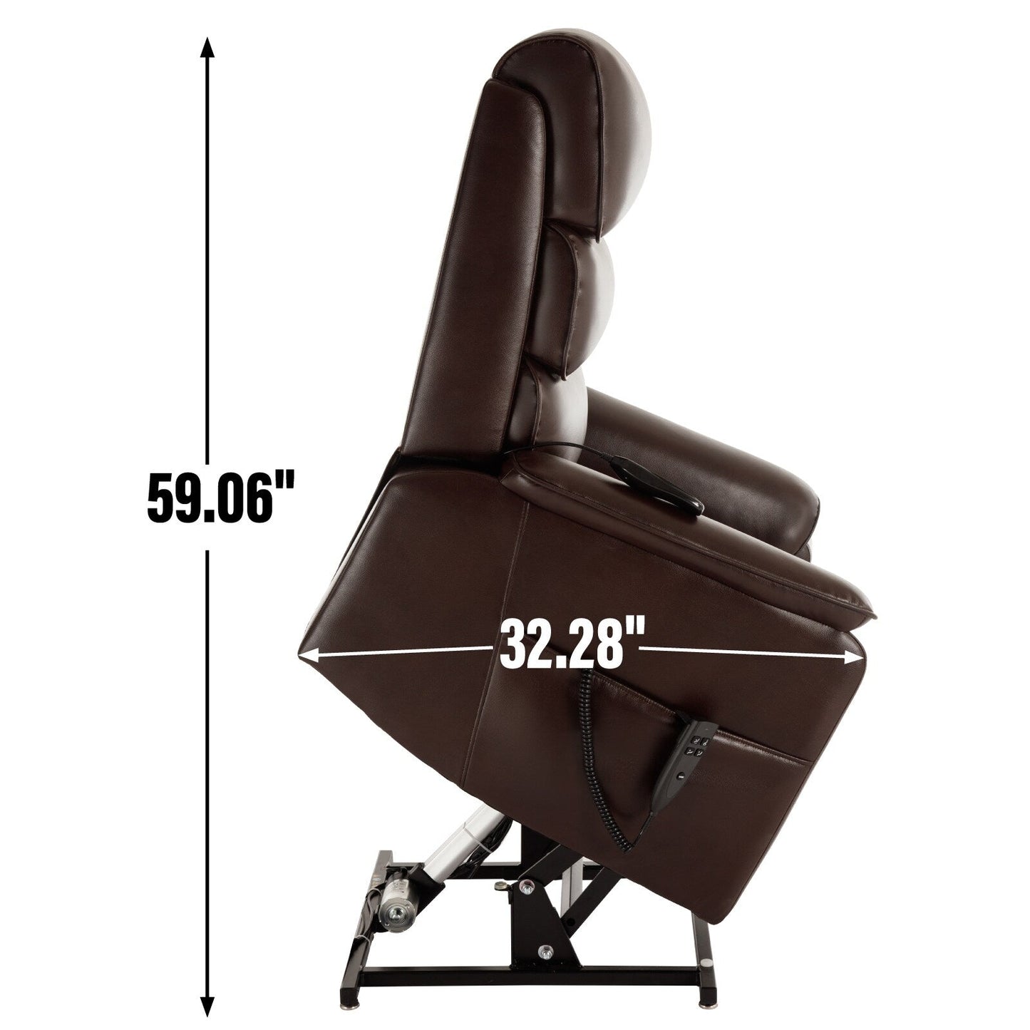 Dual?Motor Power Lift Recliner Chair with Massage & Cat?Proof Leather