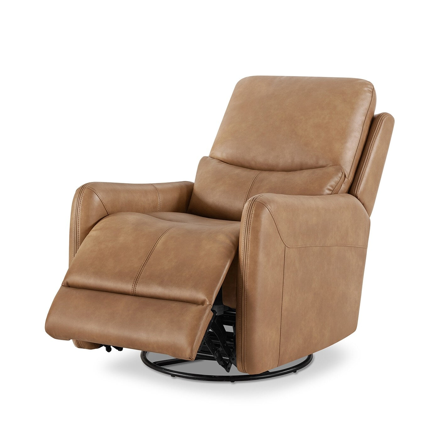 Dublin 30 Swivel Power Recliner Arm Chair Saddle Brown Faux Leather