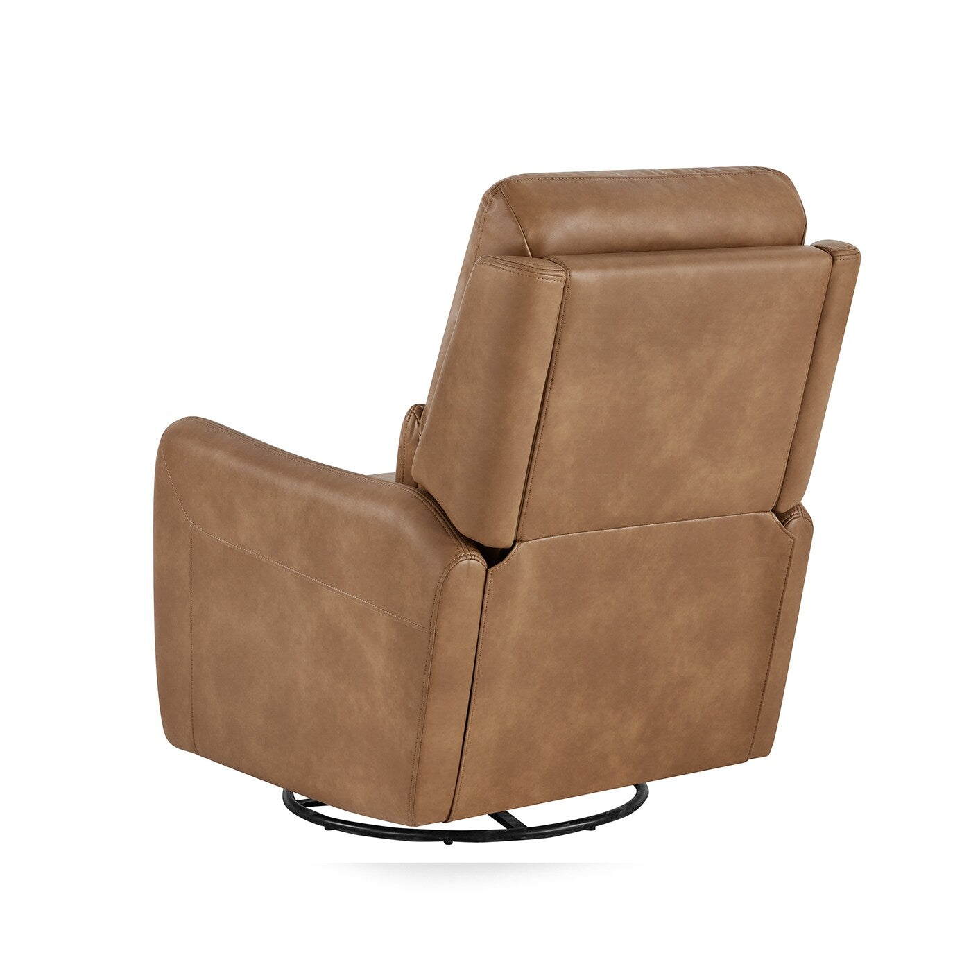 Dublin 30 Swivel Power Recliner Arm Chair Saddle Brown Faux Leather