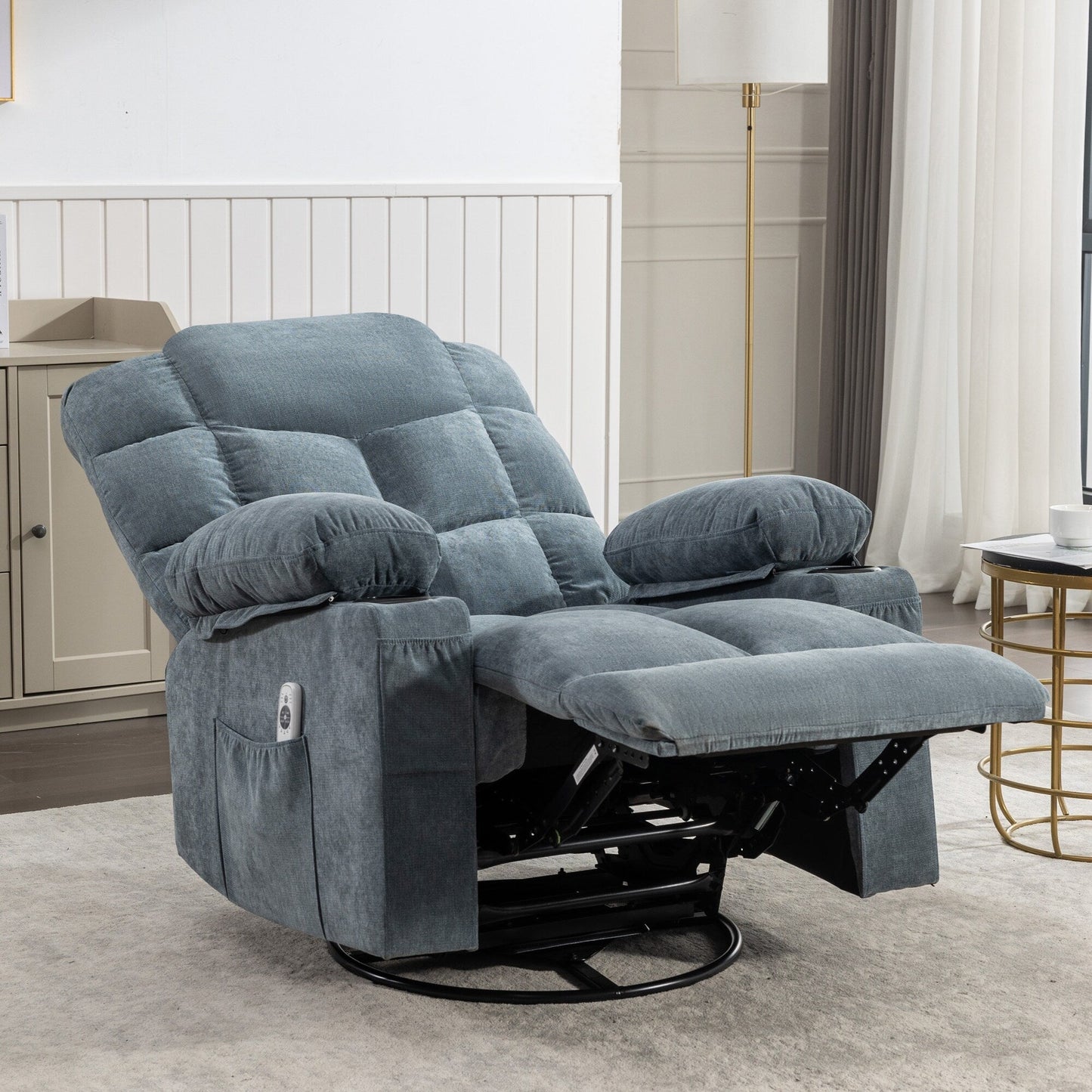 Electric Recliner Chair with 139° Adjustable Recline, 8-Point Massage & Lumbar Heat, Okin Motor, USB Charging, and Side Storage