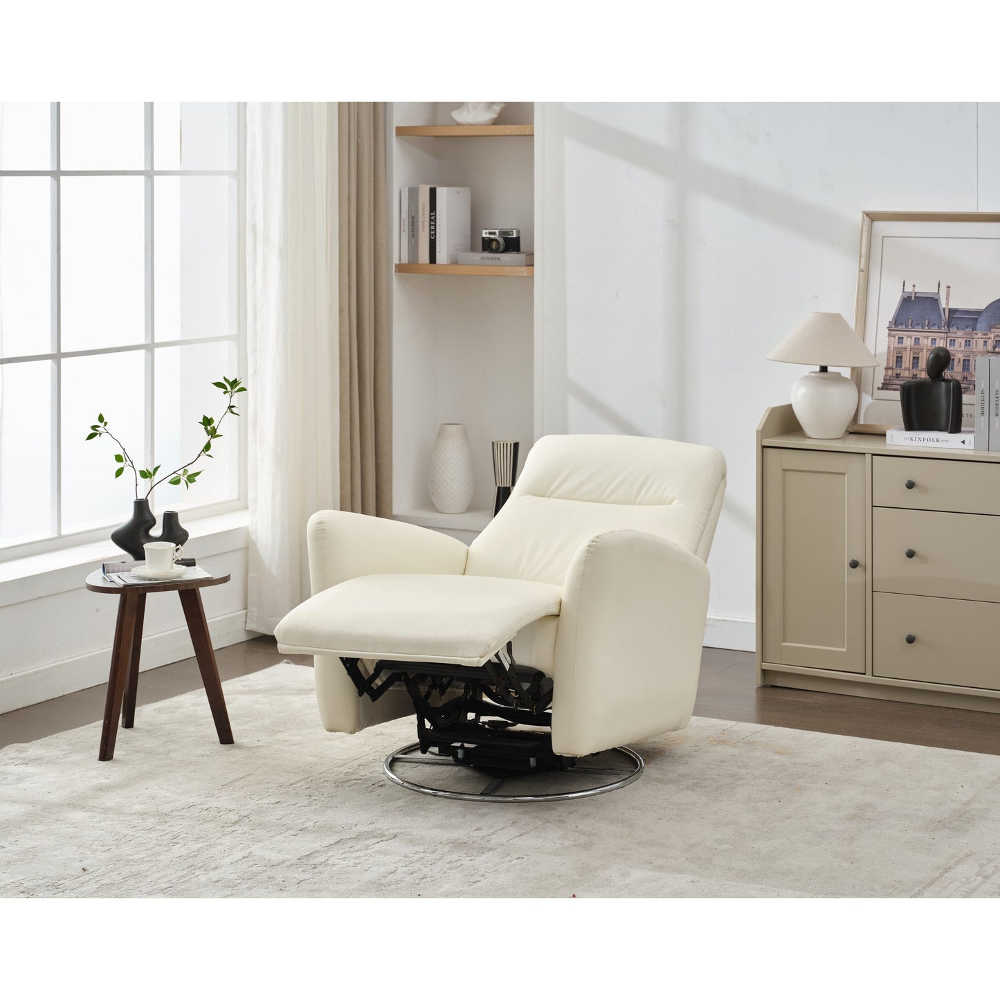 Electric Rocking Recliner, 270° Swivel Power Glider Chair with Button Control for Nursery, Bedroom or Living Room