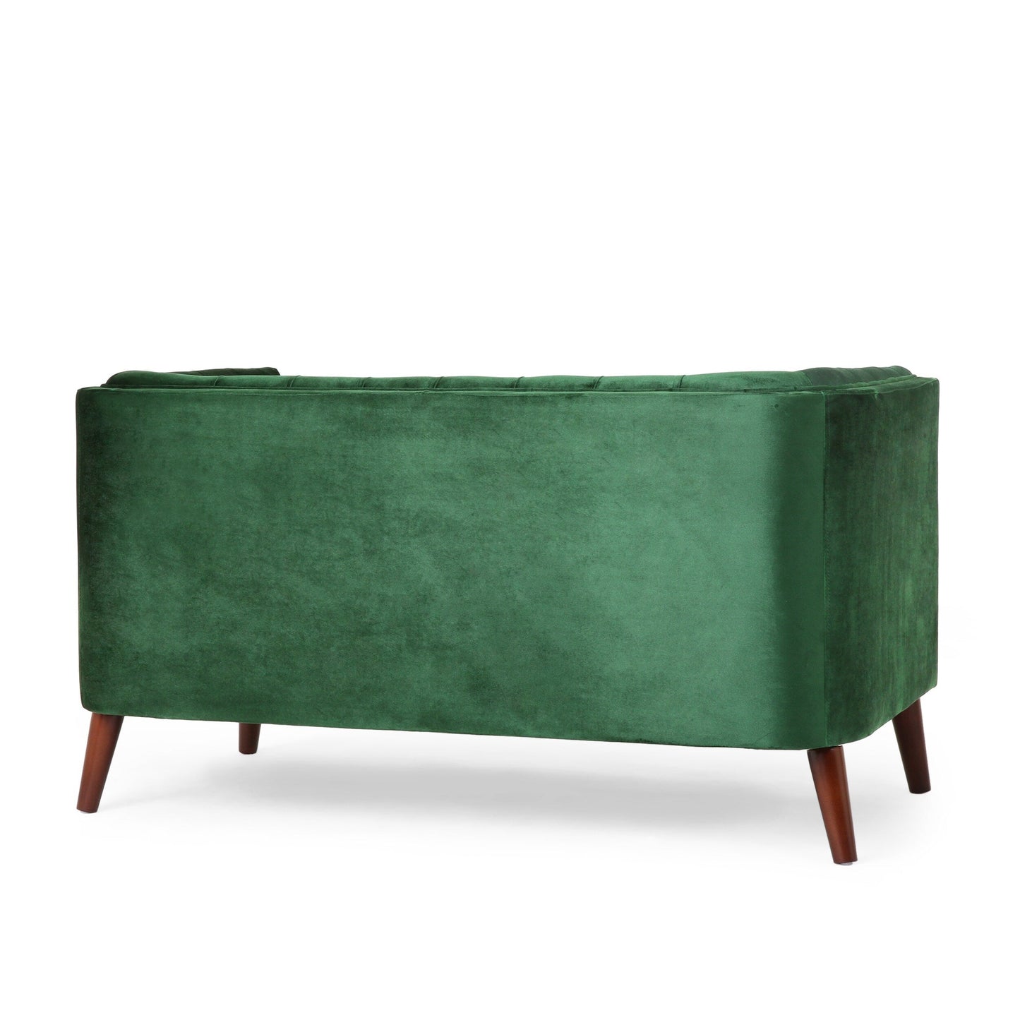 Emerald Loveseat Button Tufted Sofa with Wood Legs
