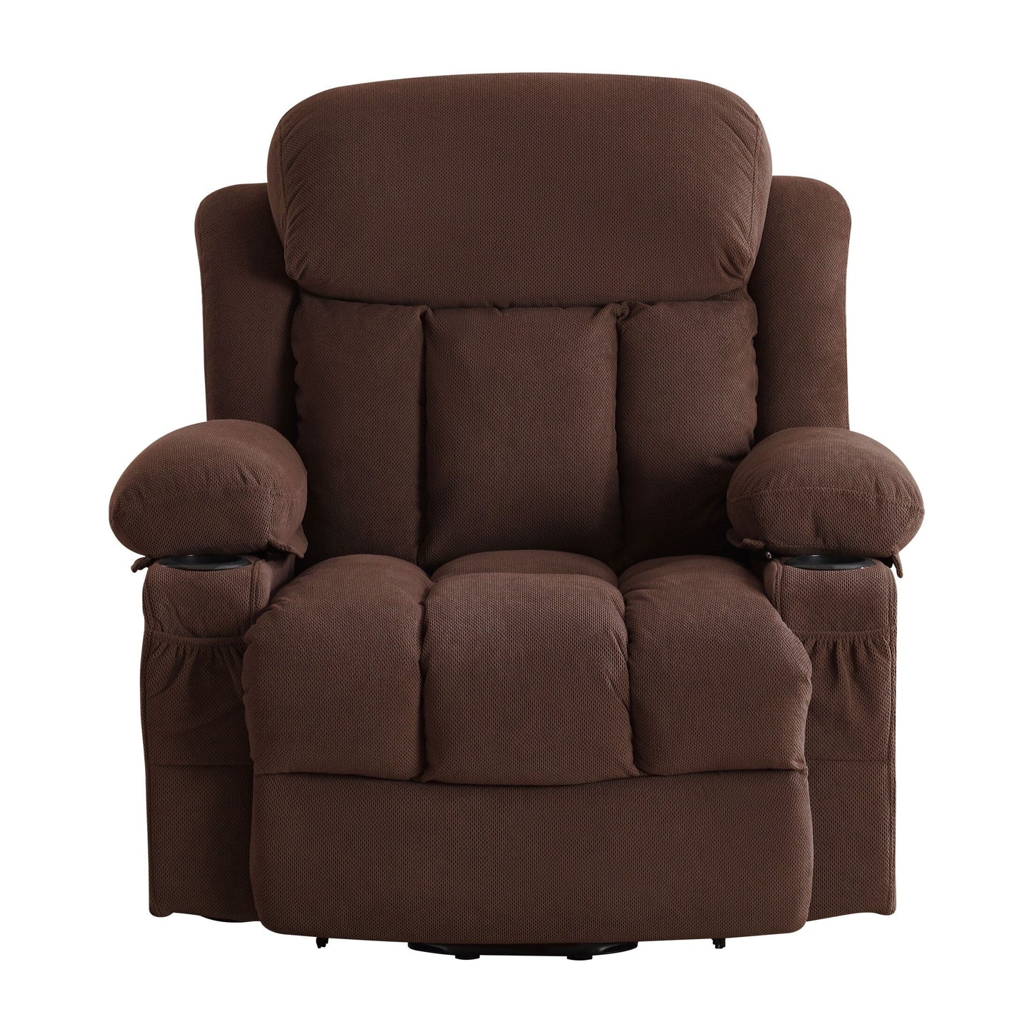 Ergonomic Power Lift Recliner Chair Electric Fabric Massage Heat Sofa with USB Charging, Side Pockets and Remote Control
