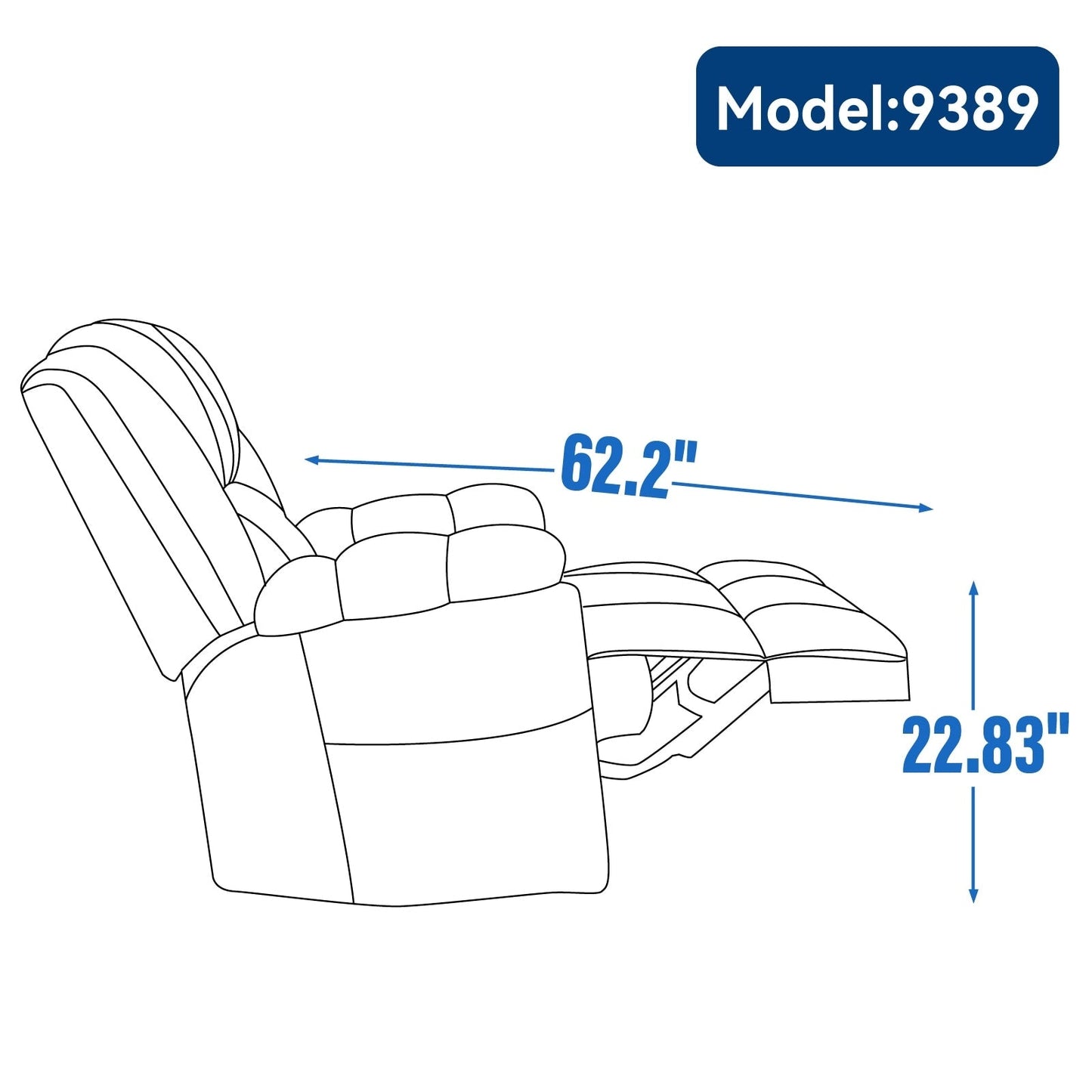 Extra-Large Manual Recliner Chair with 360° Swivel Base and Rocking Motion, Tool-Free Assembly