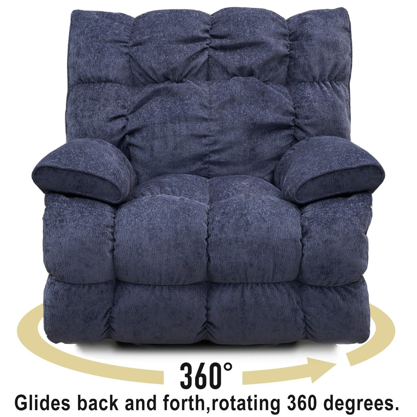 Fabric 360° Swivel Electric Recliner Chair with Glide Motion