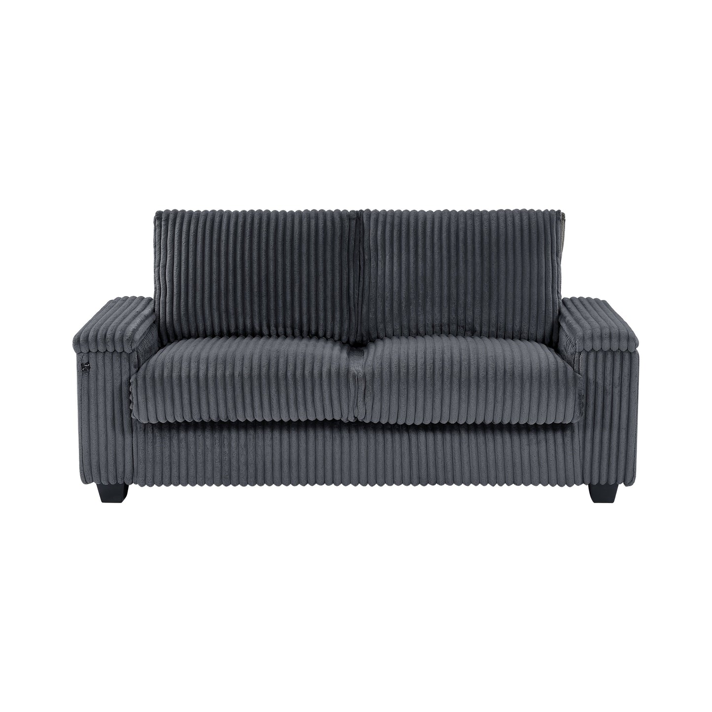 Fabric Loveseat Sofa with Storage Armrest and USB