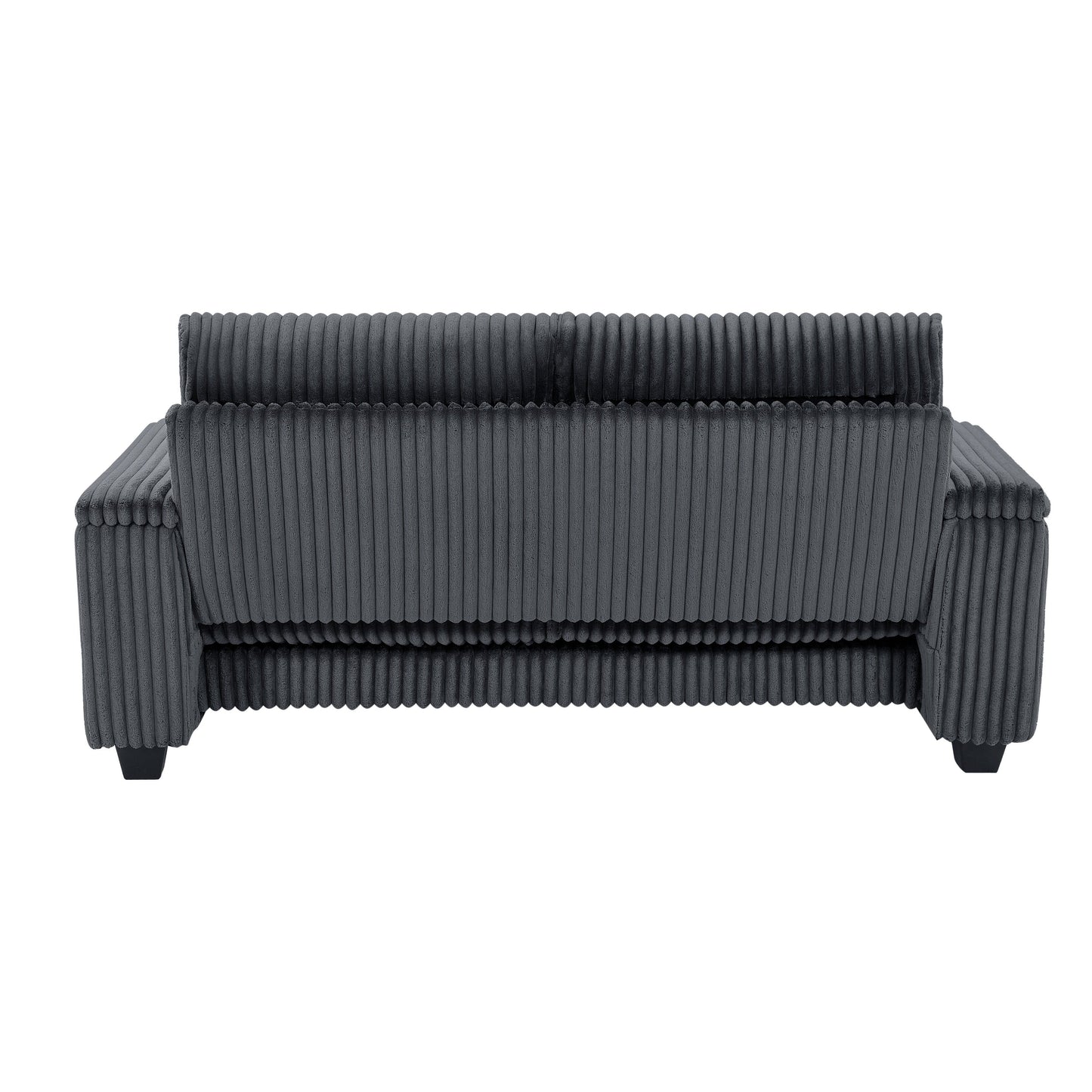 Fabric Loveseat Sofa with Storage Armrest and USB