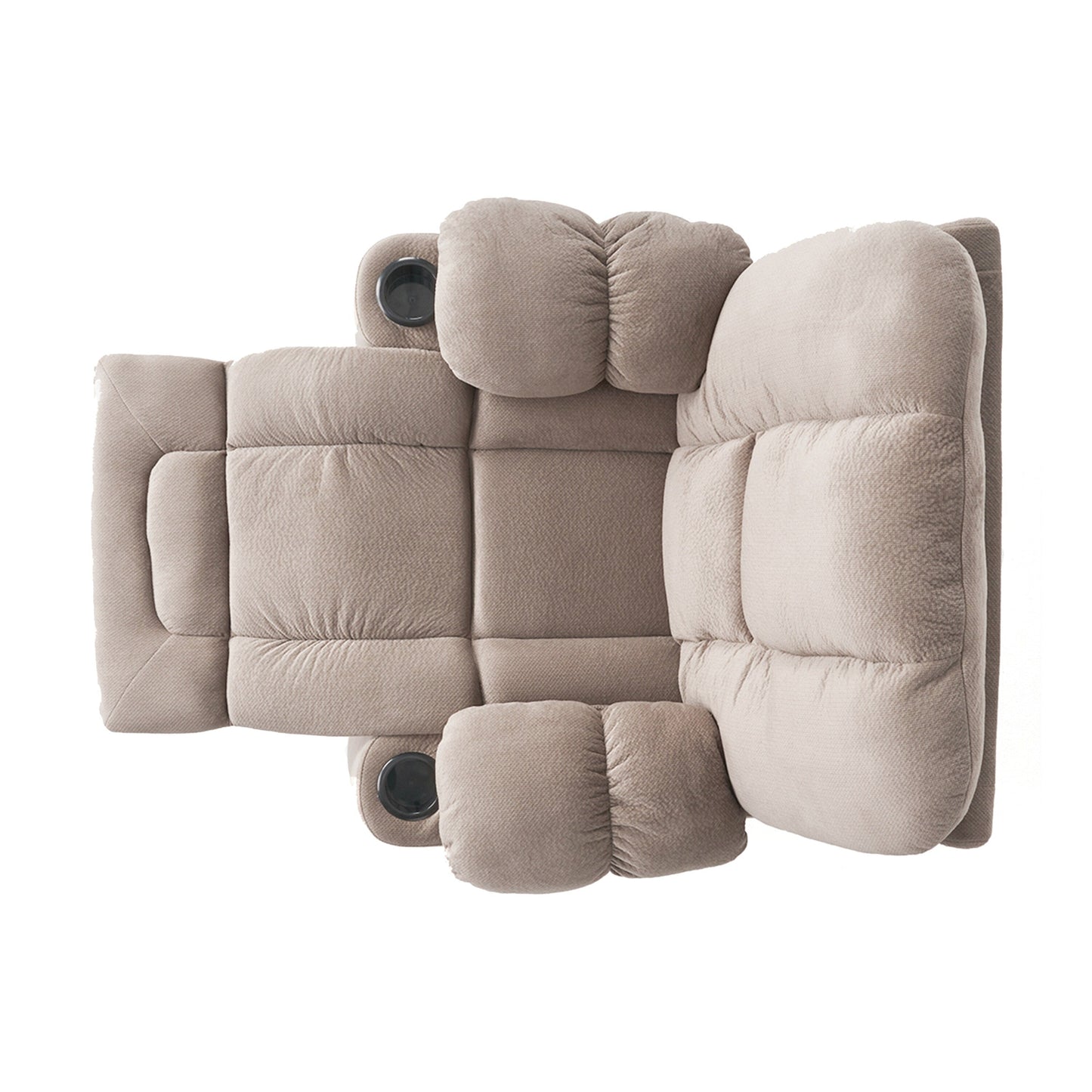 Fabric Manual Recliner Chair with Dual Cup Holders and Generous Padded Cushions