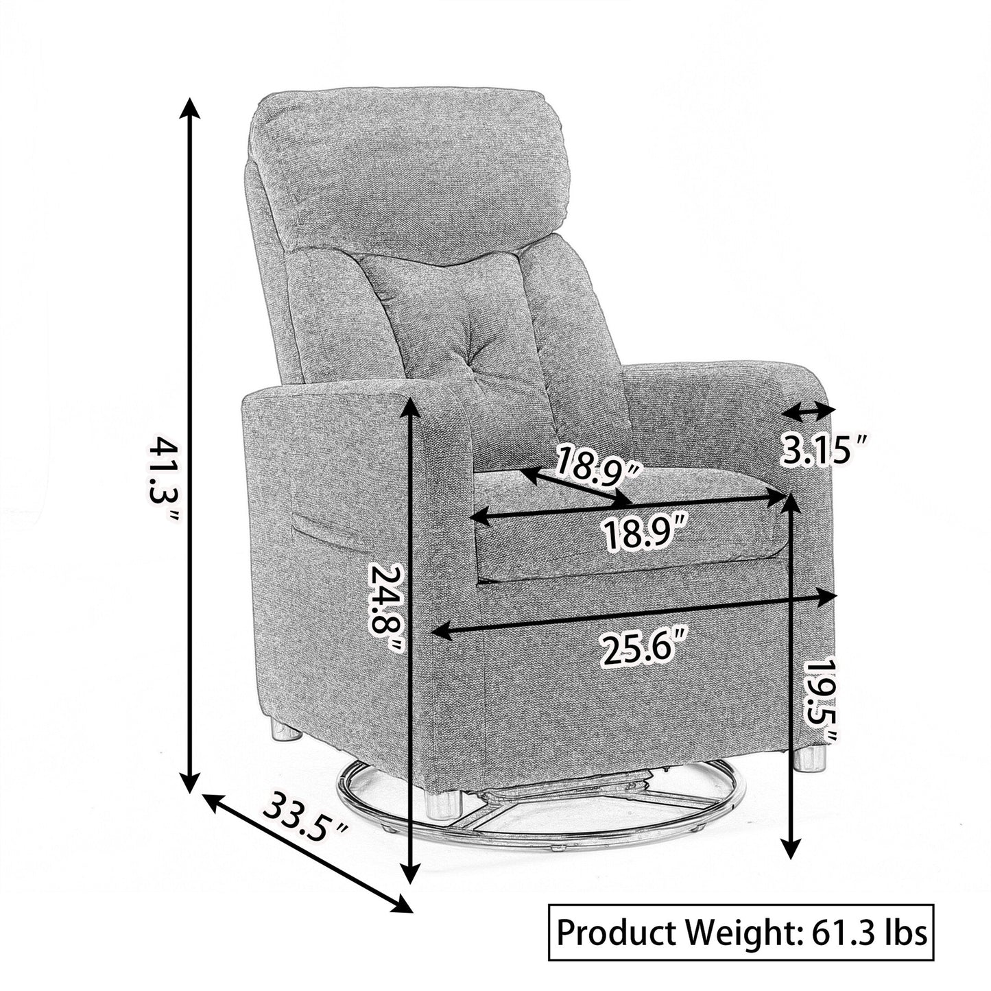 Fabric Swivel Rocking Chair Gilder Chair