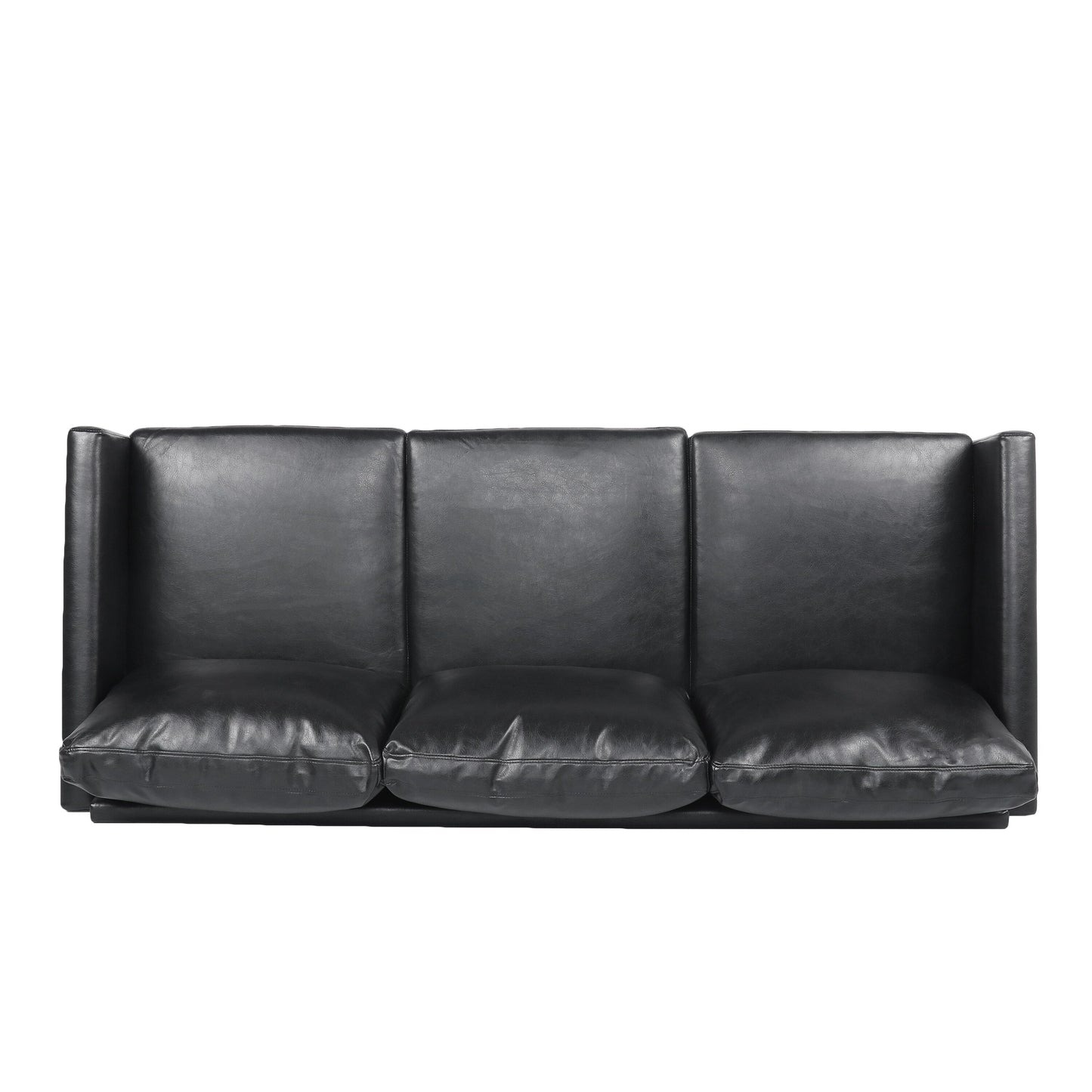 Faux Leather 3-seater Sofa with Birch Wood Legs