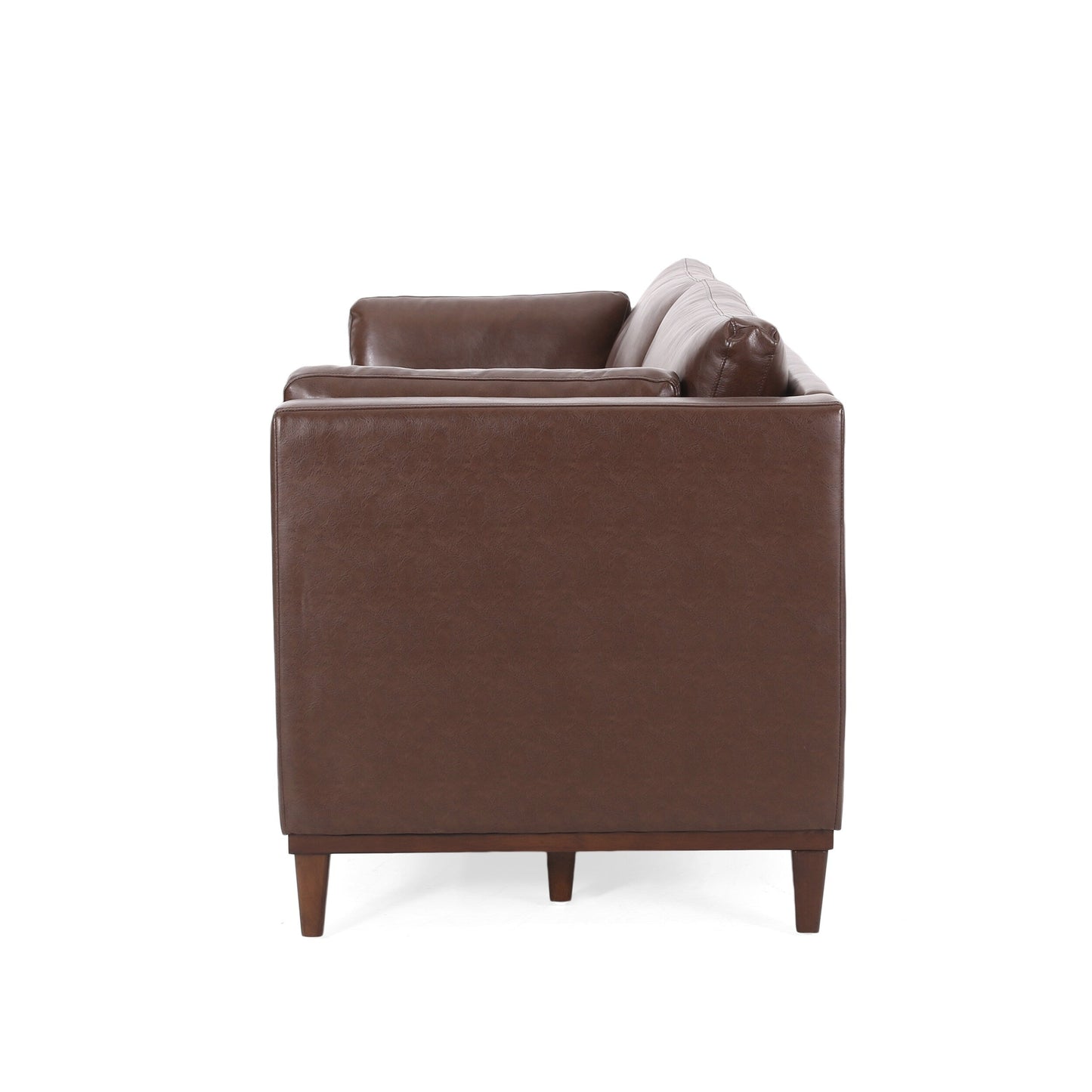 Faux Leather 3-seater Sofa with Birch Wood Legs