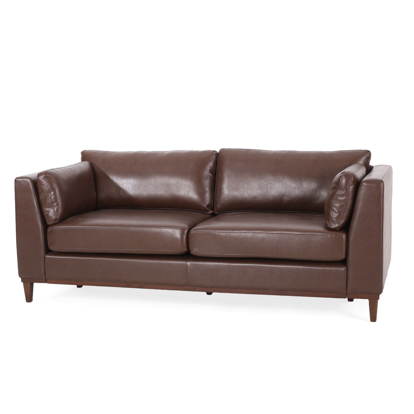 Faux Leather 3-seater Sofa with Birch Wood Legs