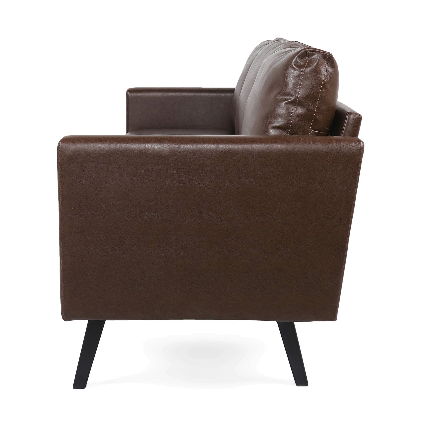 Faux Leather 3-seater Sofa with Birch Wood Legs