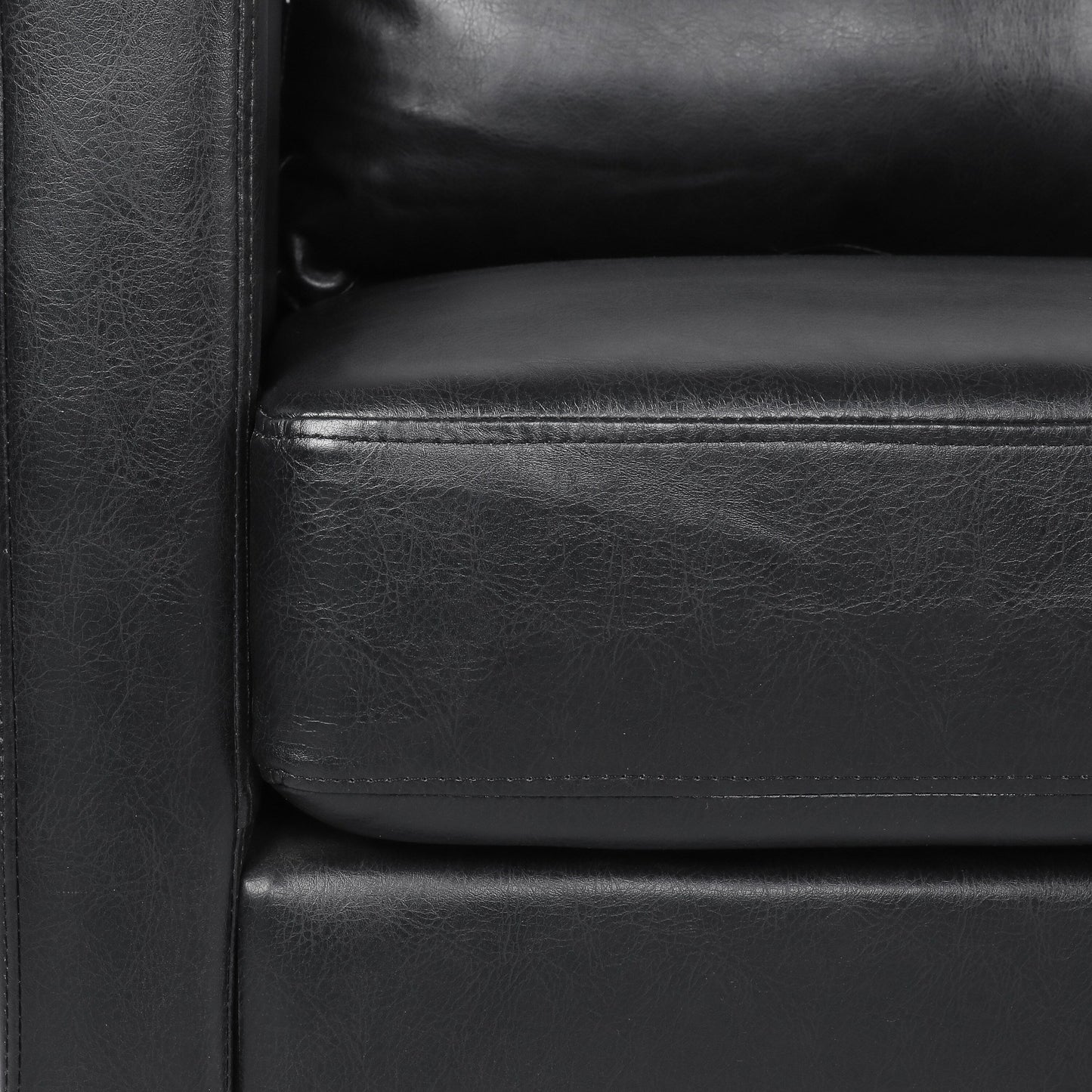 Faux Leather 3-seater Sofa with Birch Wood Legs