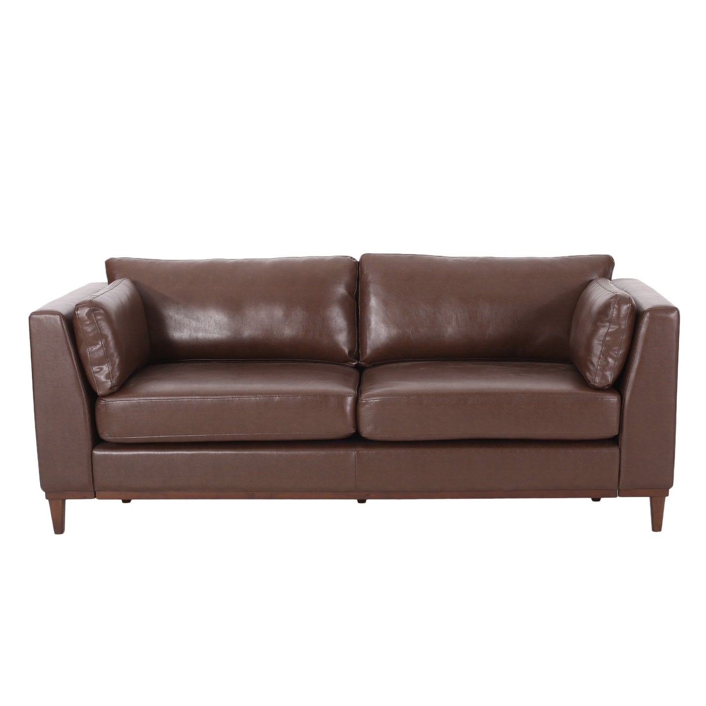 Faux Leather 3-seater Sofa with Birch Wood Legs