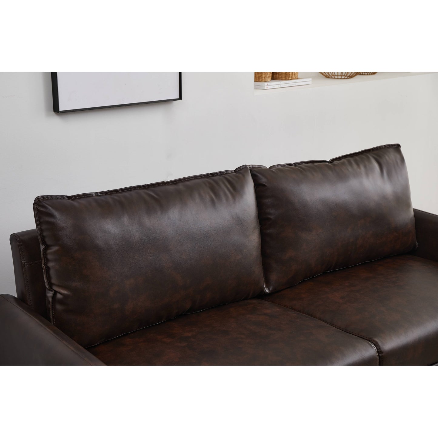 Faux leather 70'' Square Arm Sofa