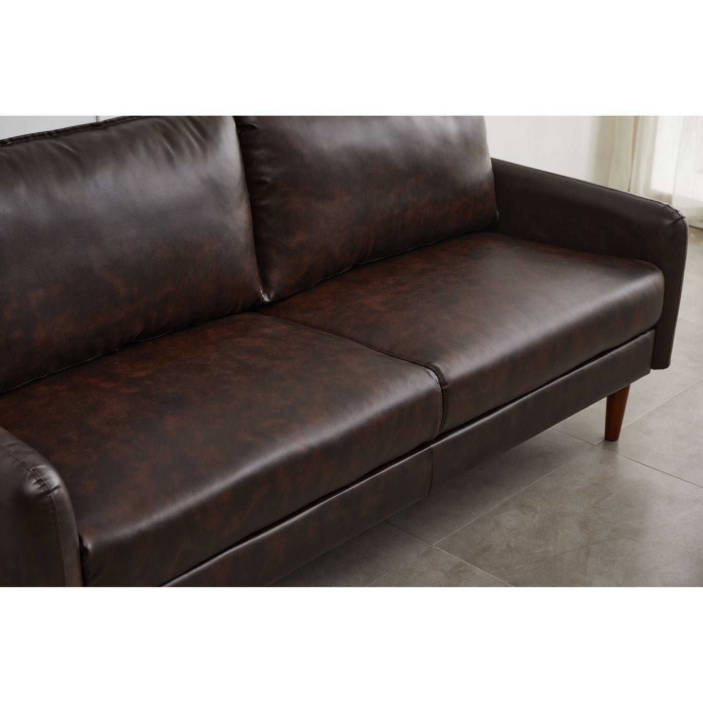 Faux leather 70'' Square Arm Sofa