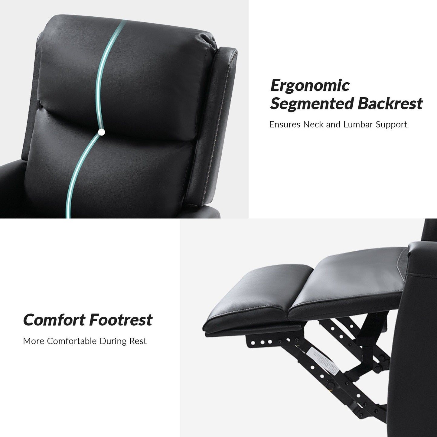 Fiacro 30.31Wide Modern Genuine Leather Wingback Swivel Rocker Recliner with Nailhead Trims