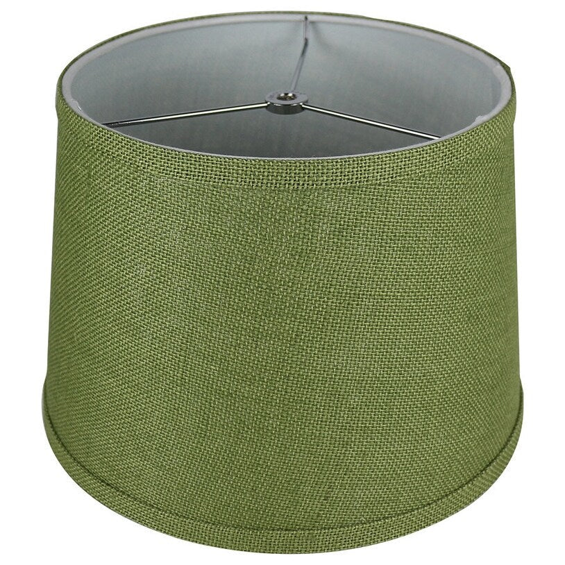 French Drum Burlap Lampshade, 12 to 16 Bottom Size