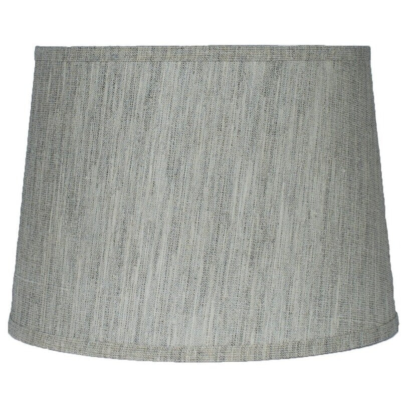 French Drum Lamp Shade, Textured Flax Linen, 12 Top, 14 Bottom, 10 Slant