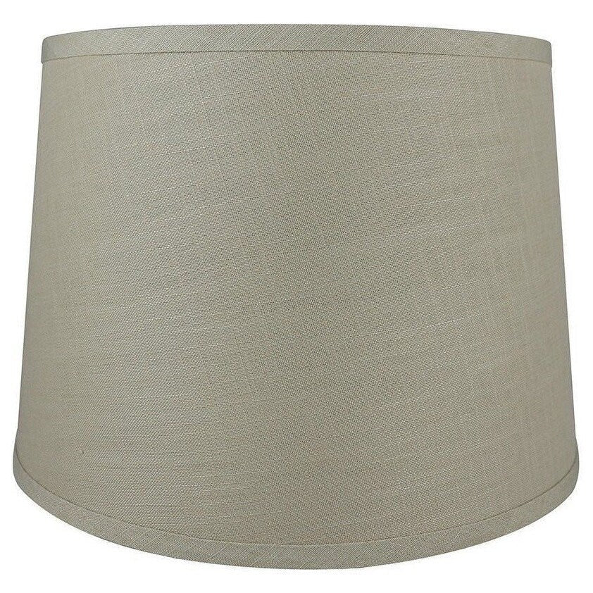 French Drum Lamp Shade, Textured Flax Linen, 12 Top, 14 Bottom, 10 Slant