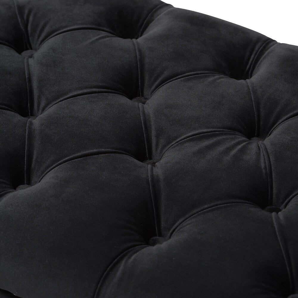 Glam Black Velvet Bench by Baxton Studio