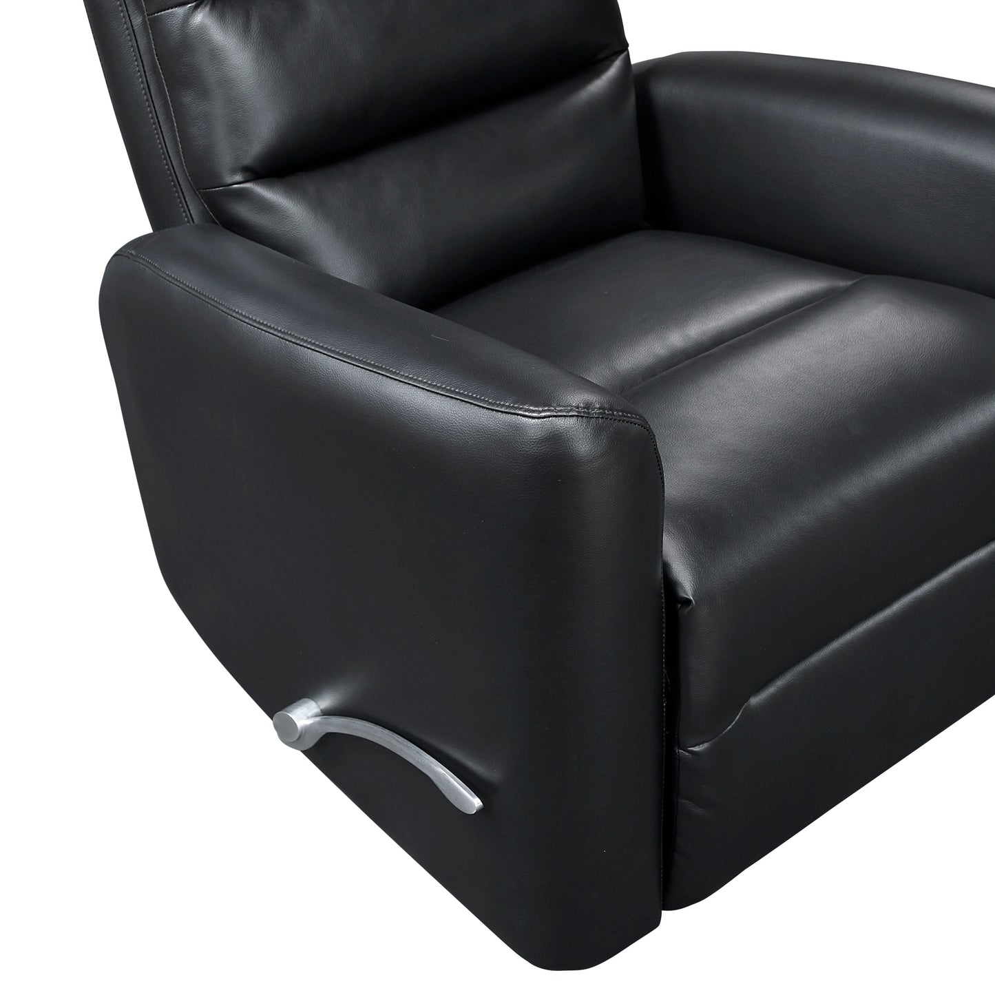 Glider Reclining Chair Swivel Motion Breathable Faux Leather Upholstery Luxury Living Room Furniture, Movie Chair