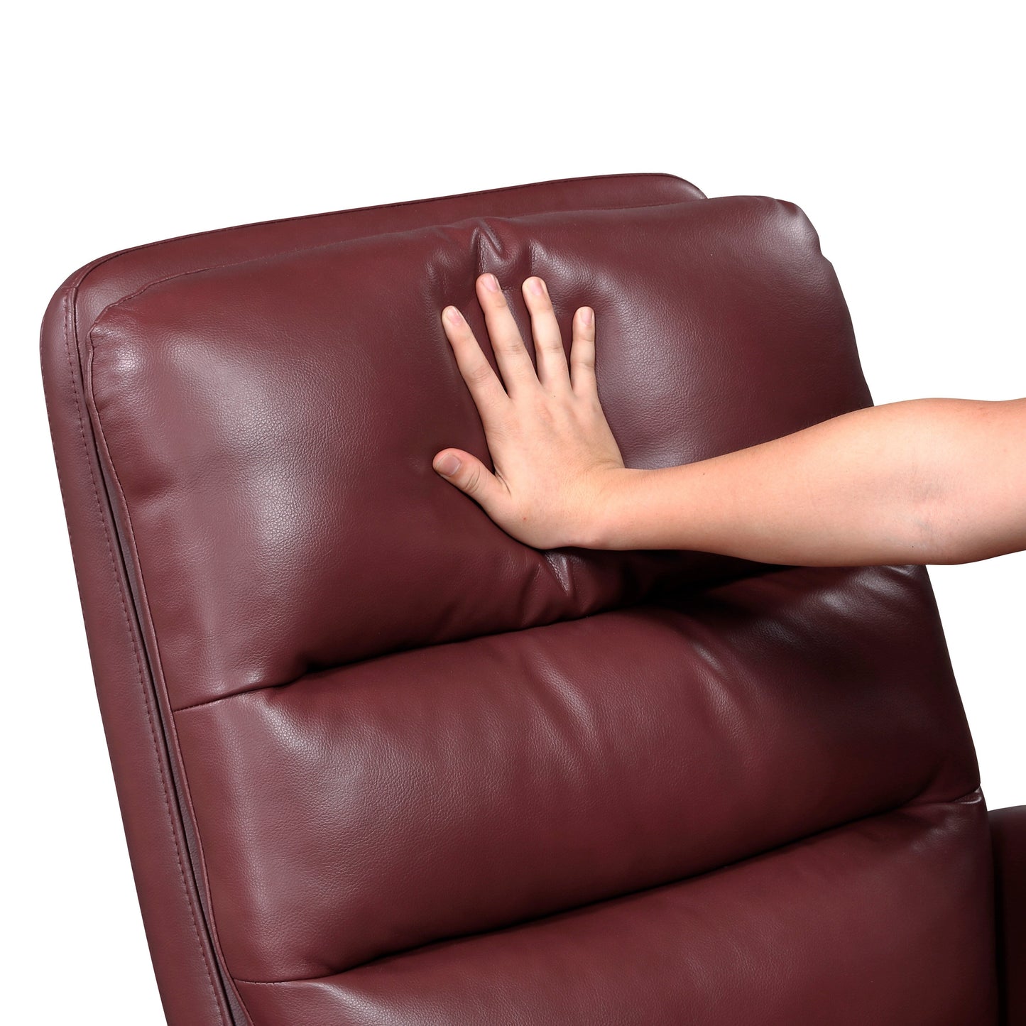 Glider Reclining Chair Swivel Motion Breathable Faux Leather Upholstery Luxury Living Room Furniture, Movie Chair