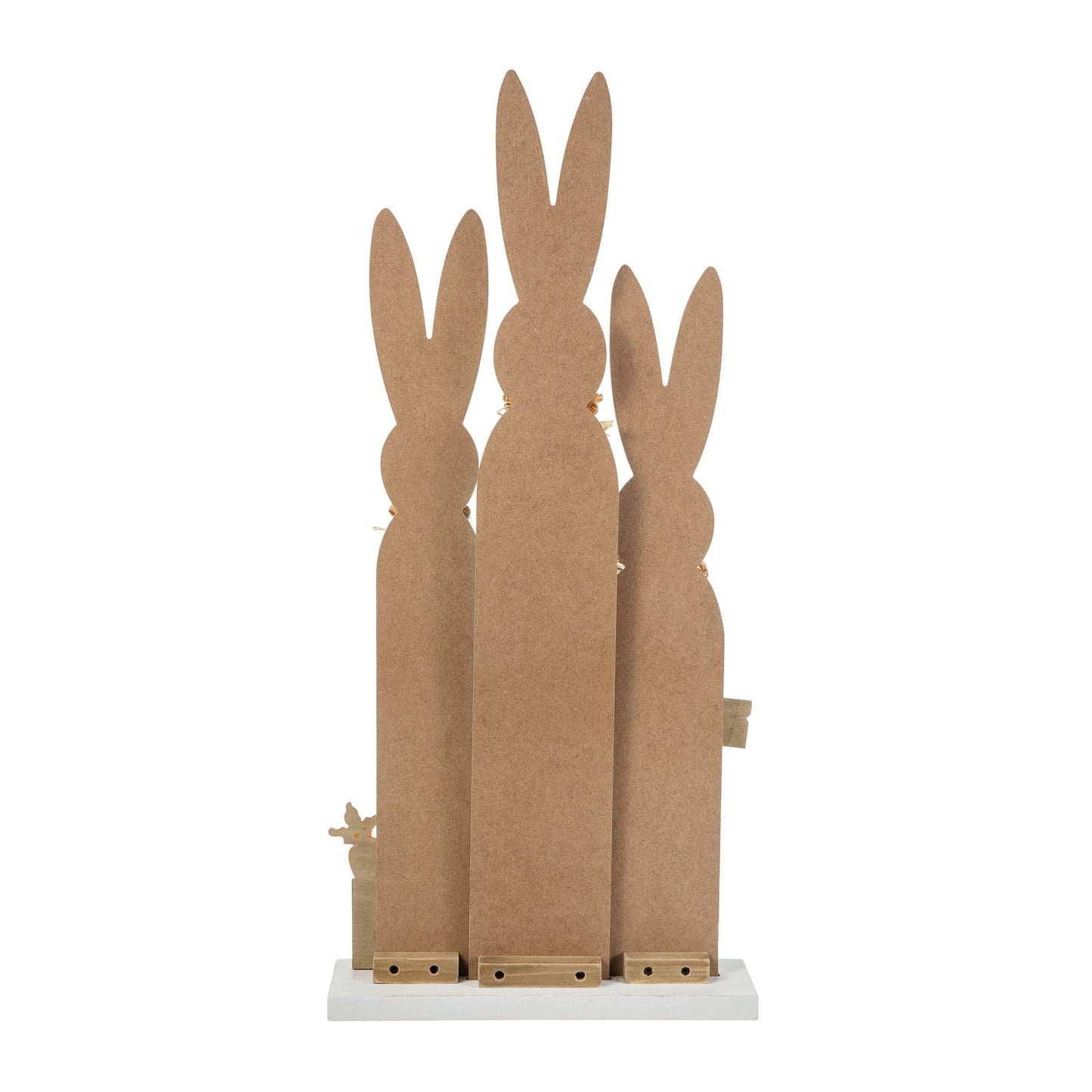 Glitzhome 30H Easter Wooden Bunny Family Standing Porch Sign Decor with Wreath