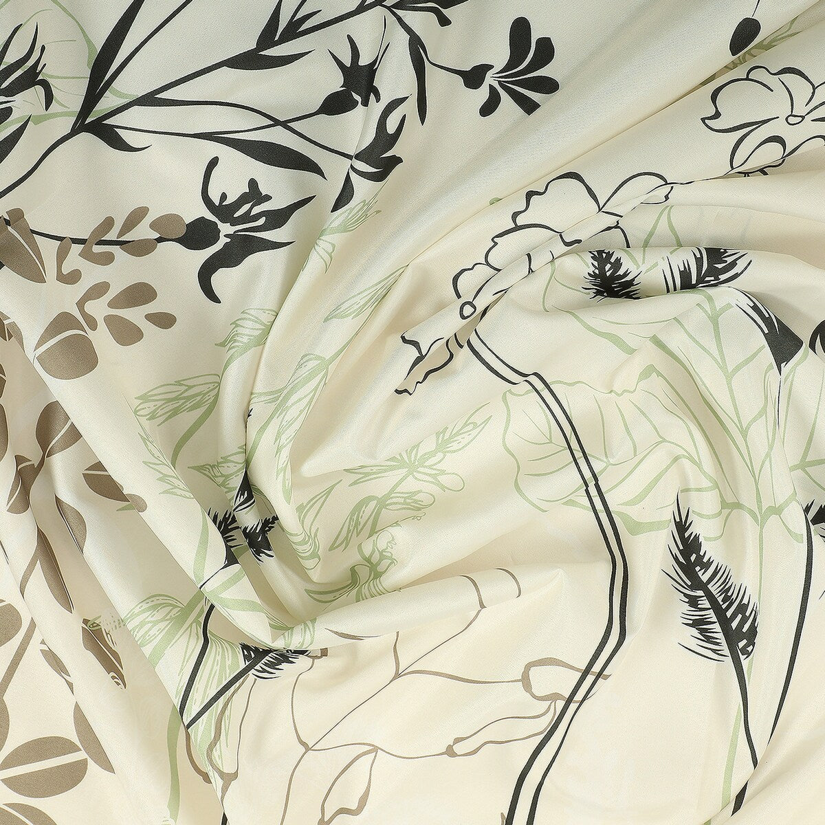 Nanshing Senna Microfiber Print Botanical Single Shower Curtain