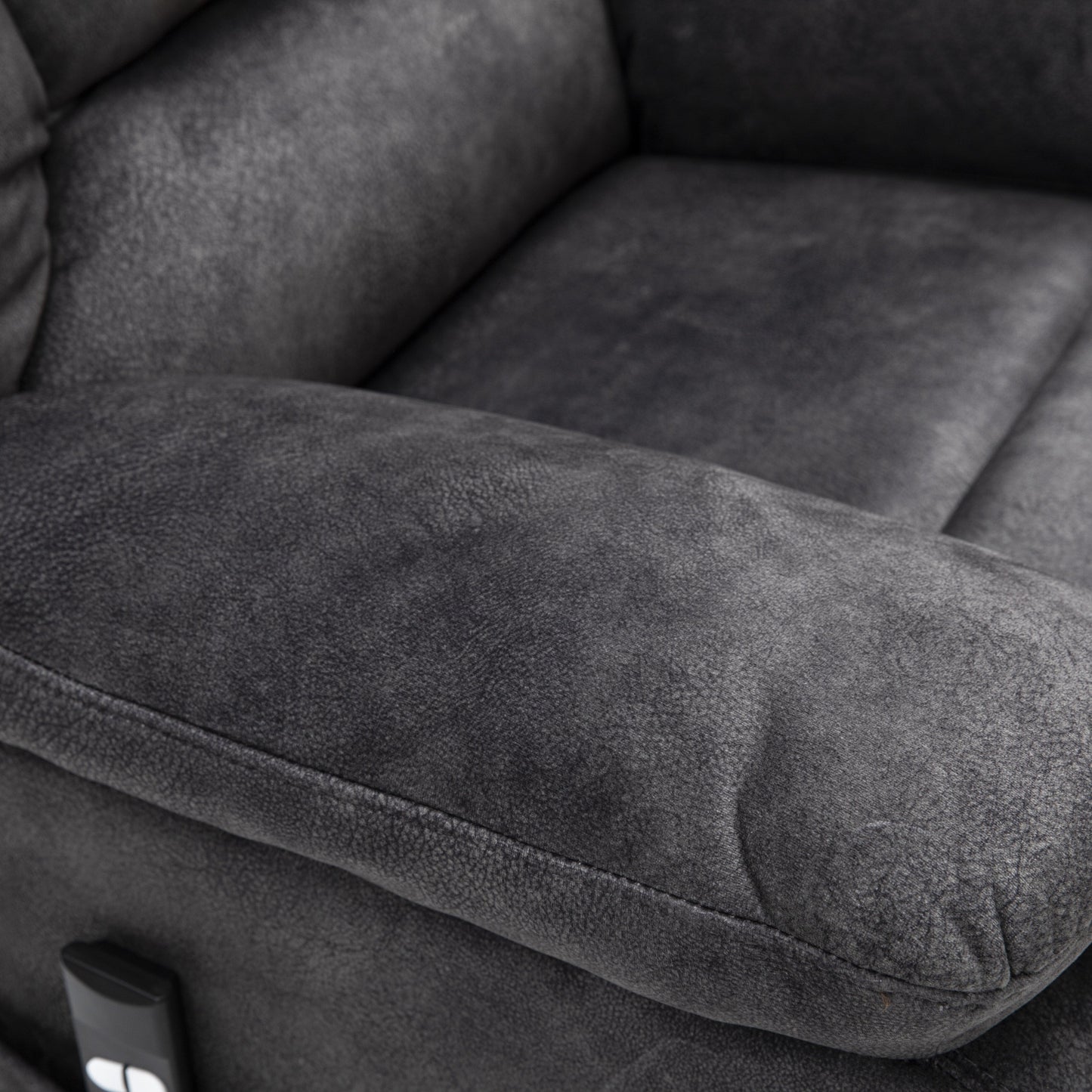 Gray Velvet Upholstered Power Lift Recliner for Elderly with Massage, Lumbar Heating, Side Storage Pockets