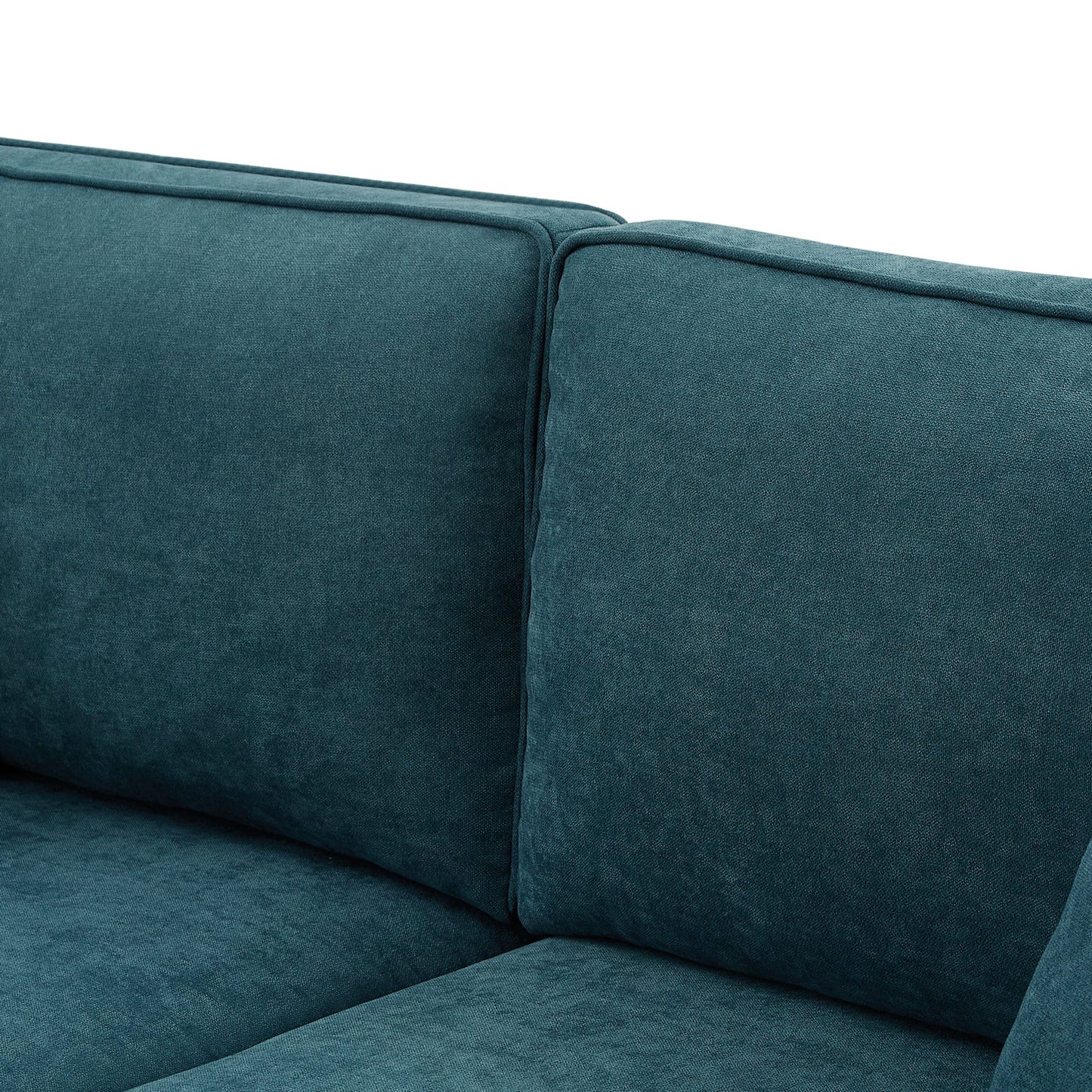 Green 60 Modern Chenille 2-Seater Sofa Couch, with Brown Legs, 2 Pillows, and Removable Back Cushions