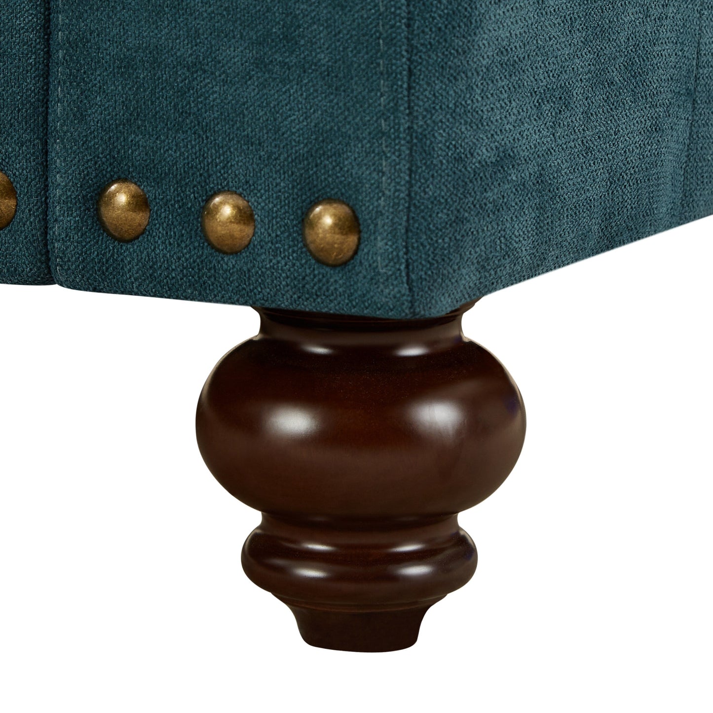 Green 60 Modern Chenille 2-Seater Sofa Couch, with Brown Legs, 2 Pillows, and Removable Back Cushions