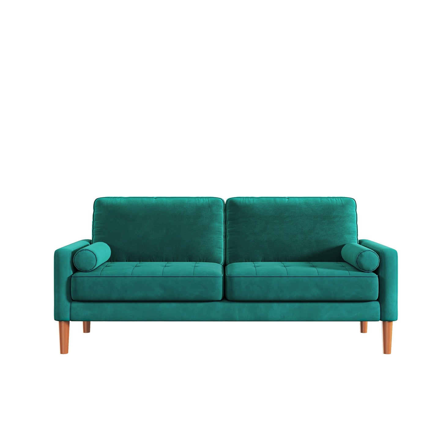 Green 67.7 Upholstered 3-Seater Sofa with Tool-Free Assembly, High-Density Foam, and Solid Wood Frame