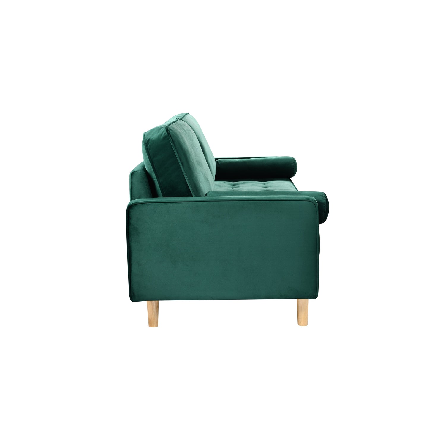 Green 70 3-seater Sofa with High-Quality Elastic amd Doll Cotton Filling Cushion for Living Room