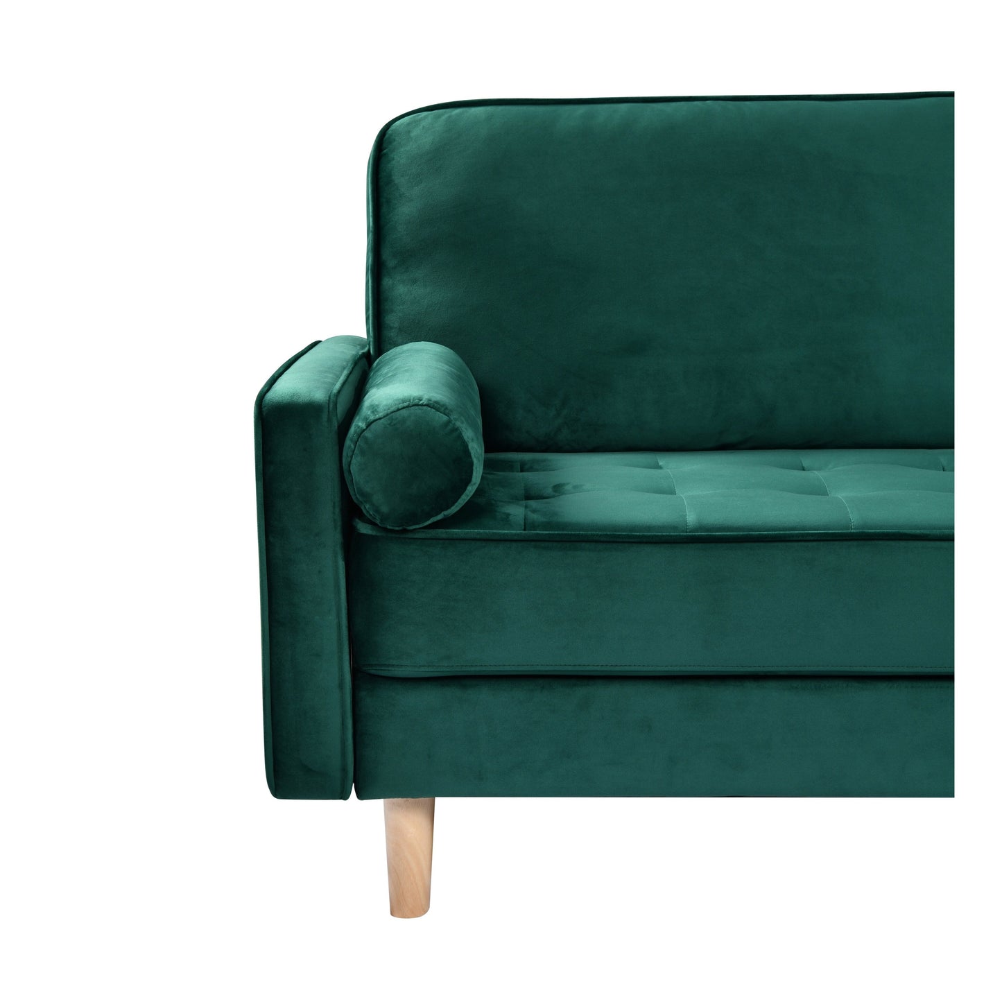 Green 70 3-seater Sofa with High-Quality Elastic amd Doll Cotton Filling Cushion for Living Room