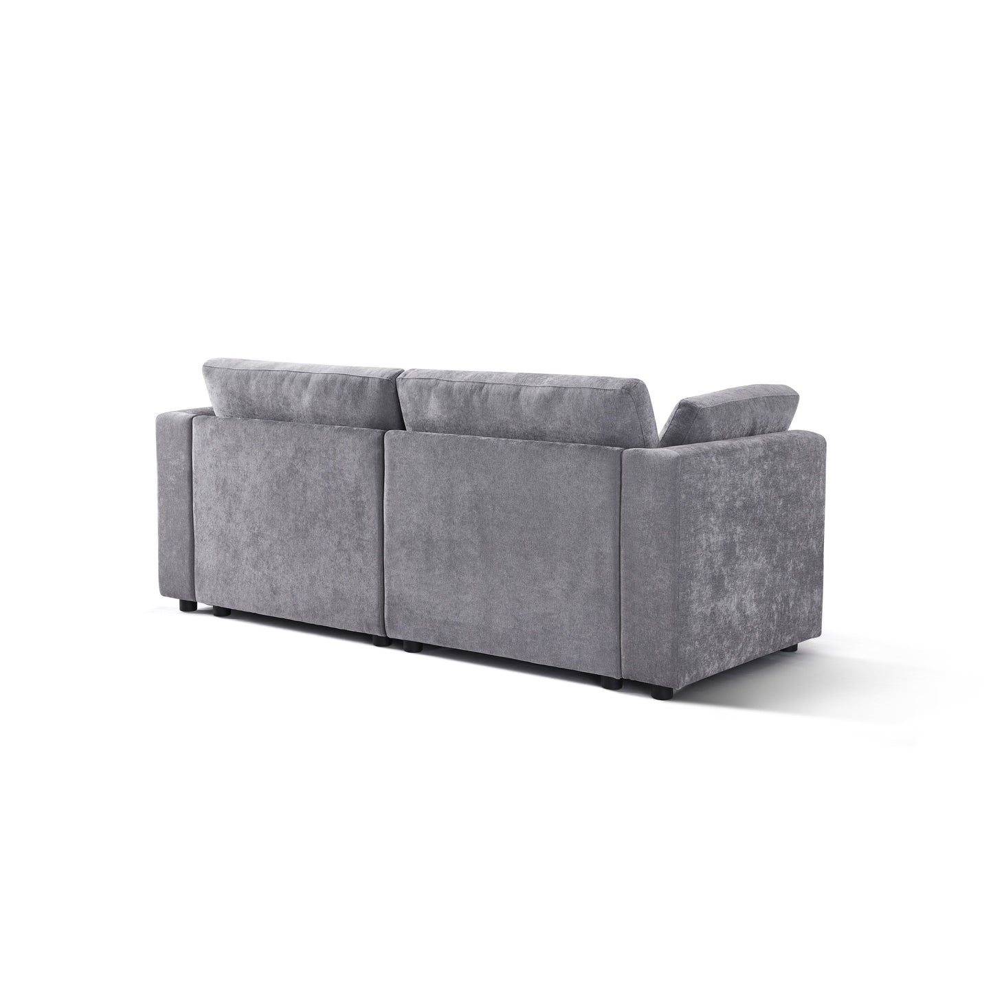 Grey 80.31 Chenille Loveseat Modular Sofa with Solid Wood Frame for Living Room
