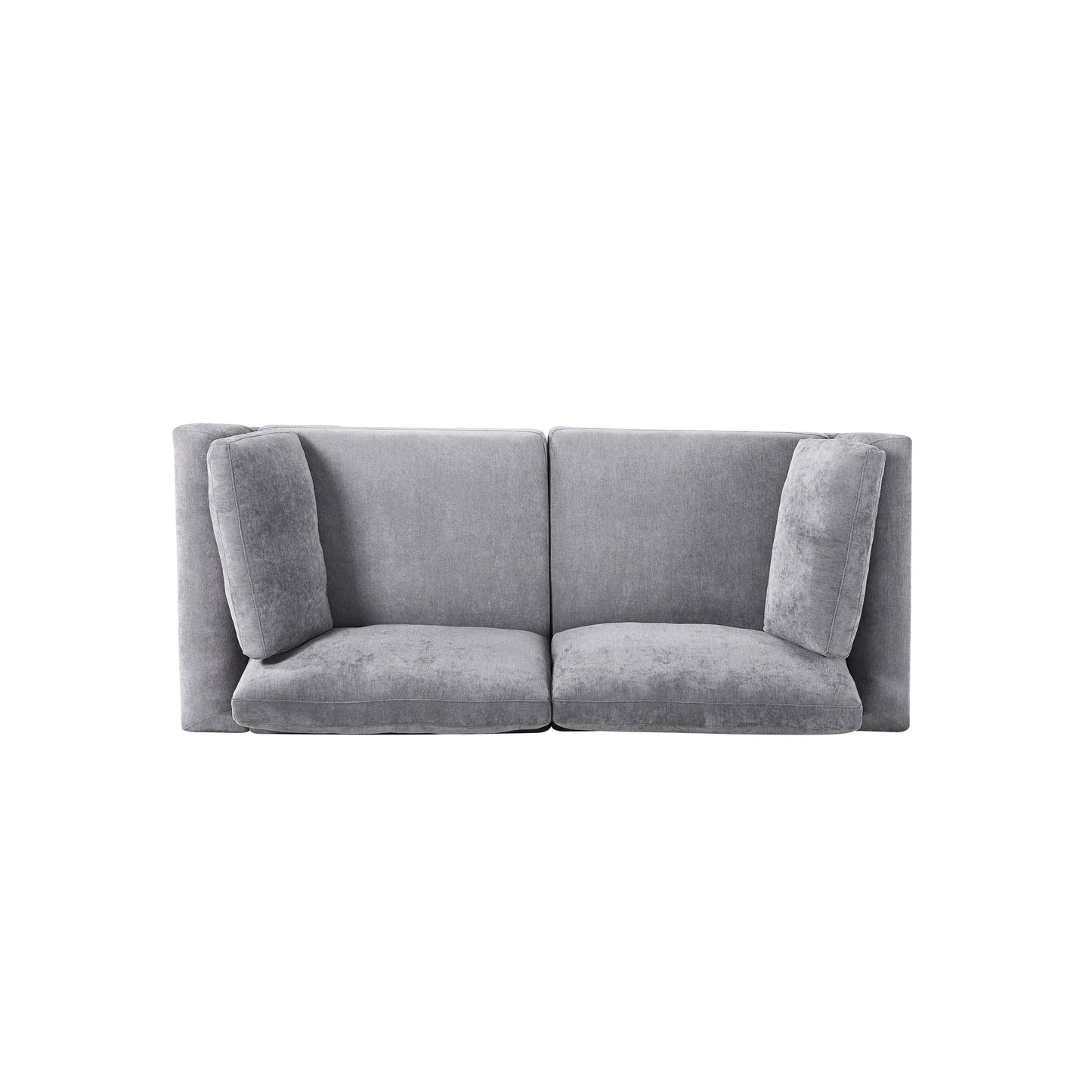 Grey 80.31 Chenille Loveseat Modular Sofa with Solid Wood Frame for Living Room